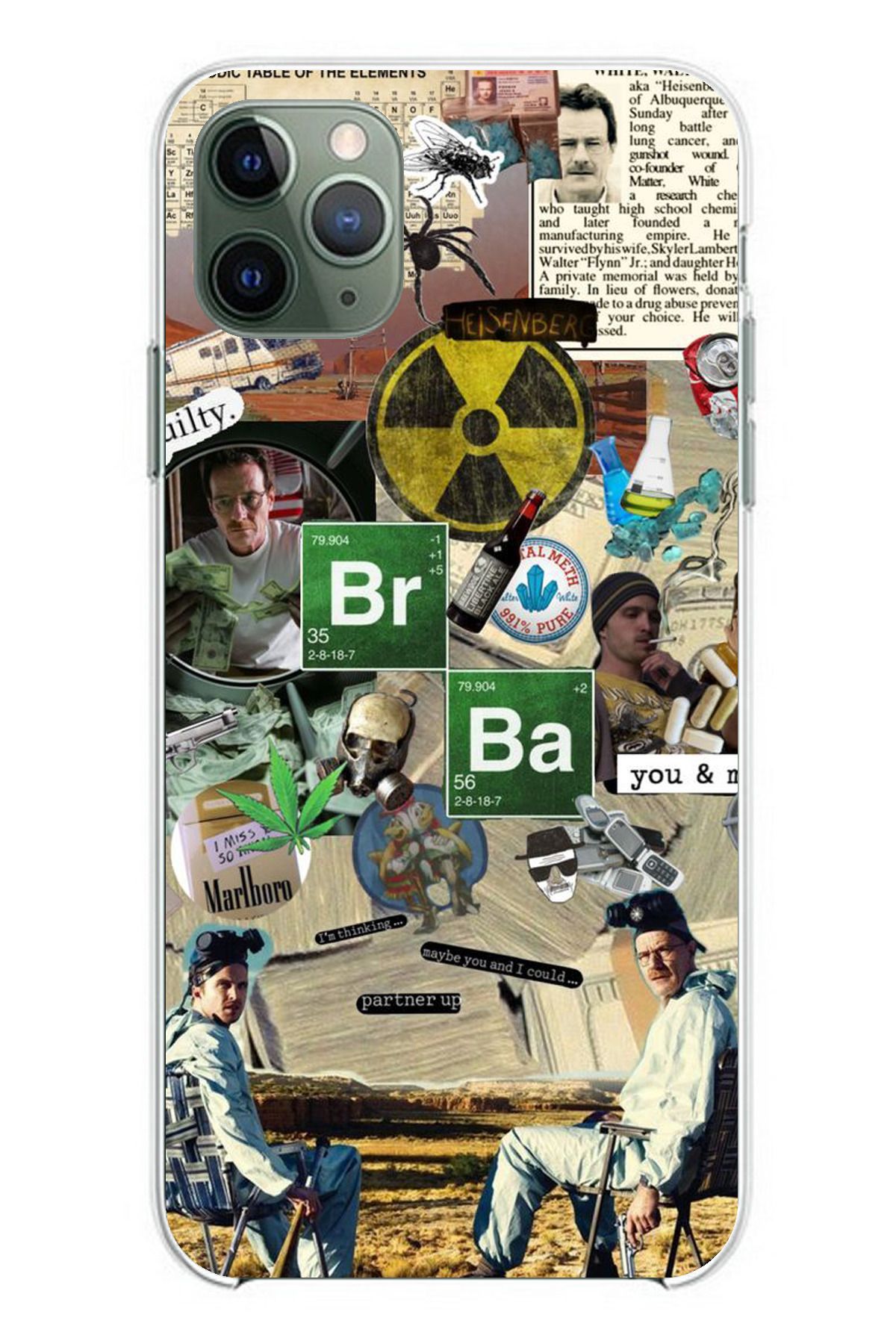 TechTree iPhone 11 PRO Uyumlu Breaking Bad Kolaj Şeffaf Silikon Kılıf