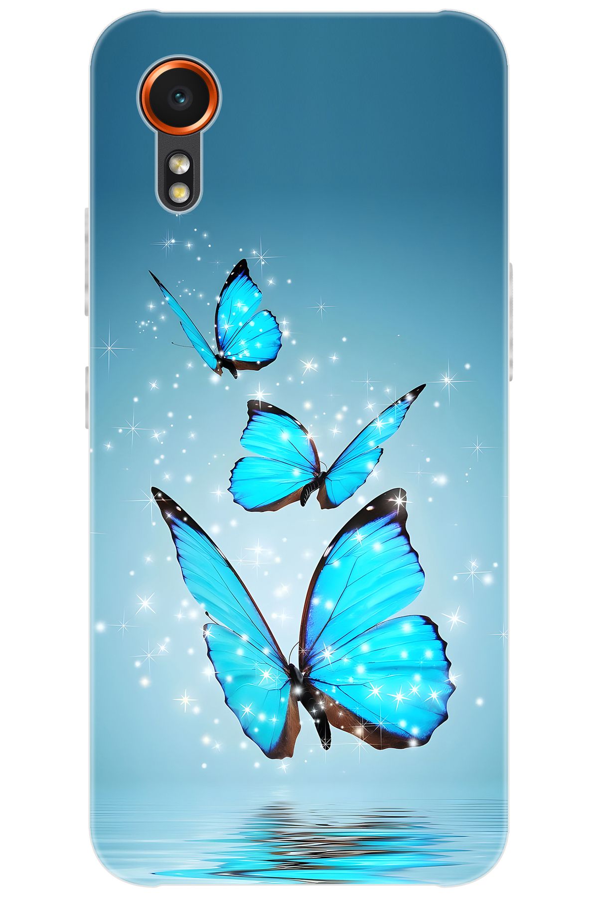 Ceppare Samsung Galaxy XCover7 (SM-G556B) Uyumlu Kılıf Desen Baskılı Silikon Mavi Kelebek STK:710 CP-jKCb2rN