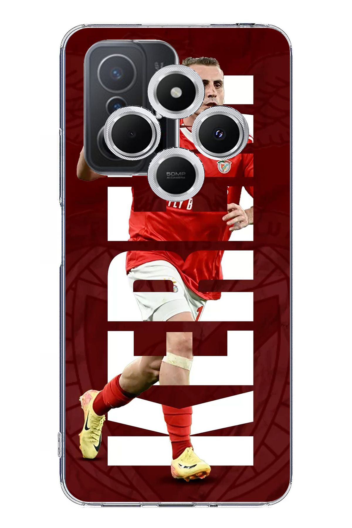 TechTree Redmi 14C Uyumlu Kerem Aktürkoğlu Benfica Şeffaf Silikon Kılıf