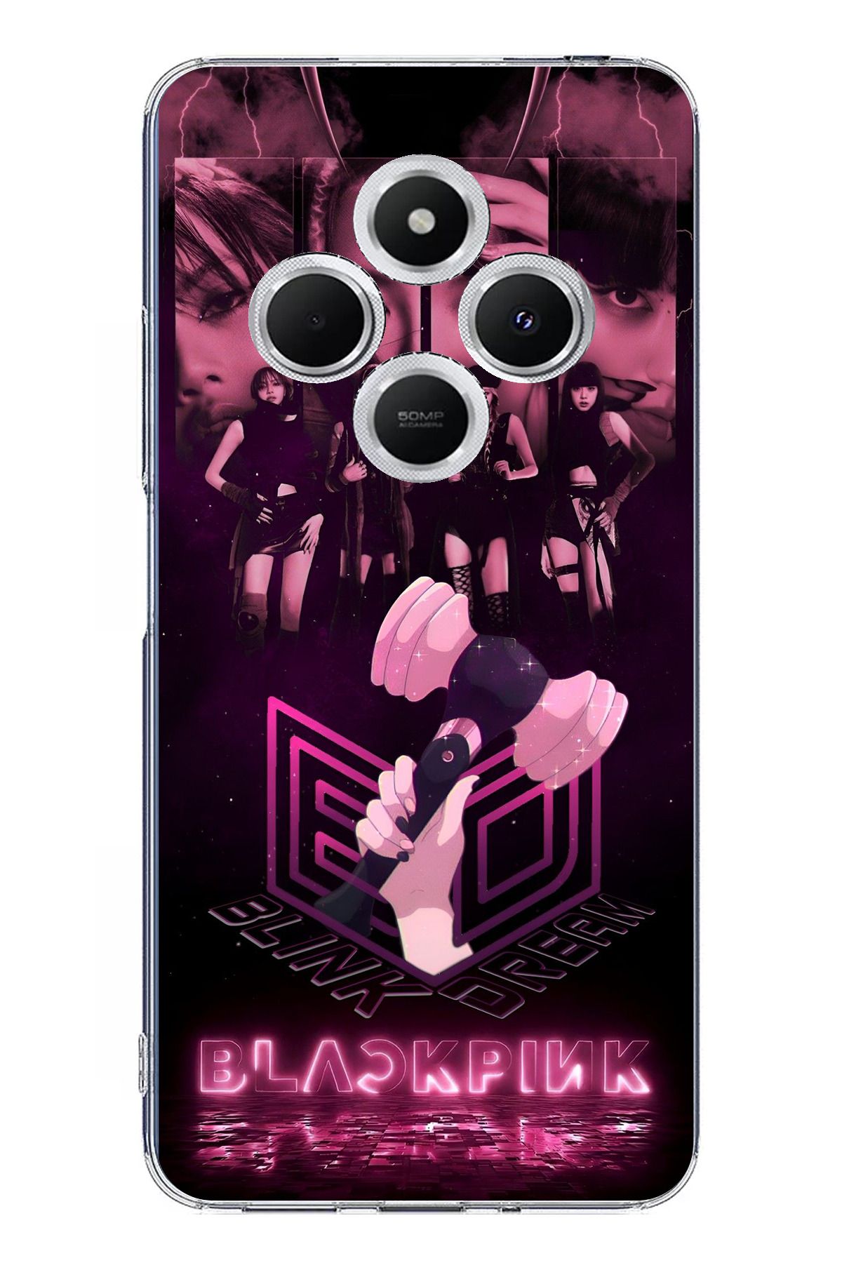 TechTree Redmi 14C Uyumlu Blackpink Poster Şeffaf Silikon Kılıf