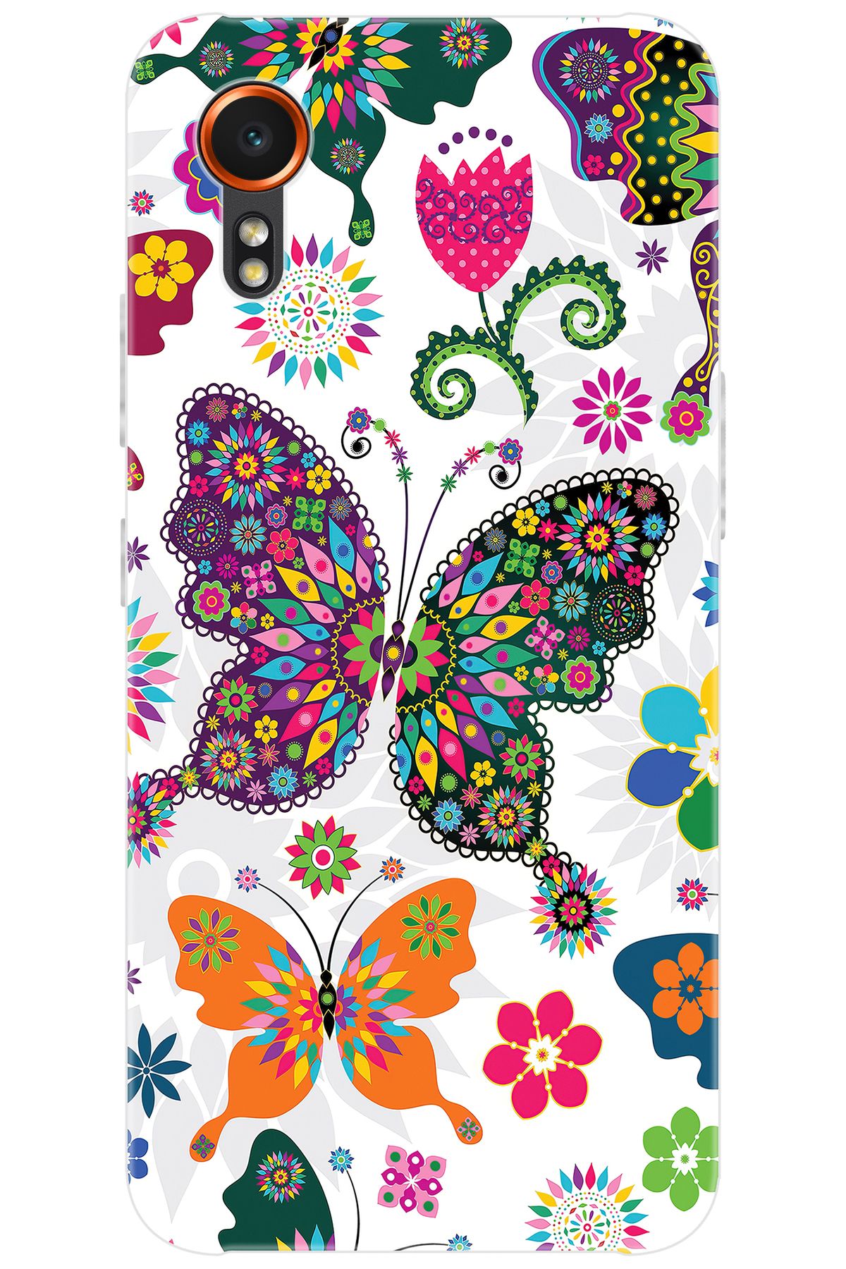 Ceppare Samsung Galaxy XCover7 (SM-G556B) Uyumlu Kılıf Desenli Silikon Renkli Kelebekler STK:541 CP-3owoPxV