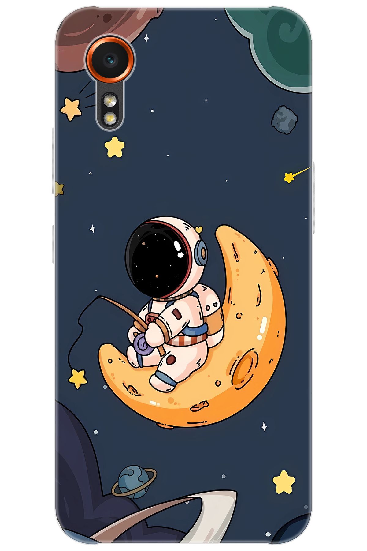 Ceppare Samsung Galaxy XCover7 (SM-G556B) Uyumlu Kılıf Desen Baskılı Silikon Astronot STK:698 CP-xST7DrY