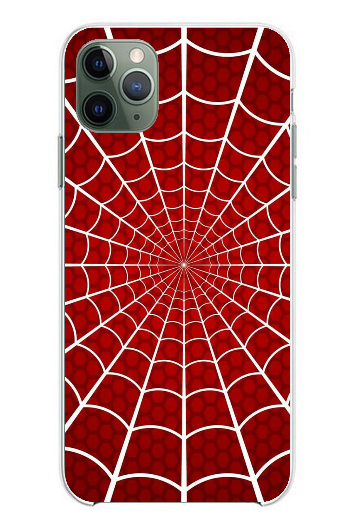 TechTree iPhone 11 PRO Uyumlu Örümcek Adam Ağları Şeffaf Silikon Kılıf