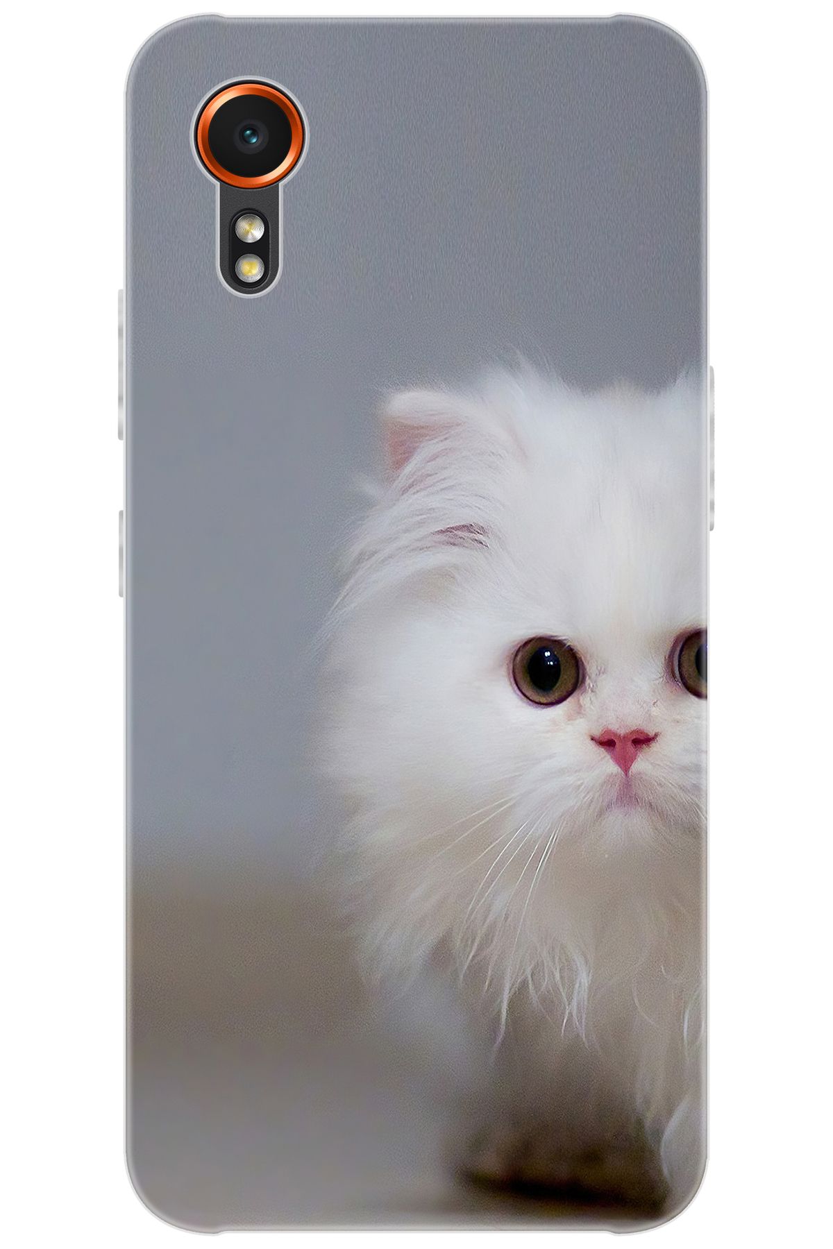 Ceppare Samsung Galaxy XCover7 (SM-G556B) Uyumlu Kılıf Desen Baskılı Silikon Beyaz Kedi STK:139 CP-ZdprdgV
