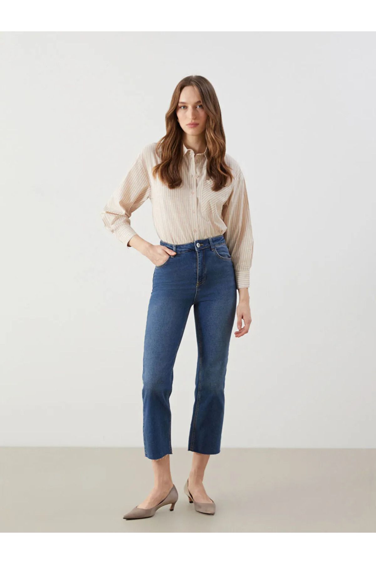 LC Waikiki LCW Jeans Indigo Straight Fit Kadın Jean Pantolon