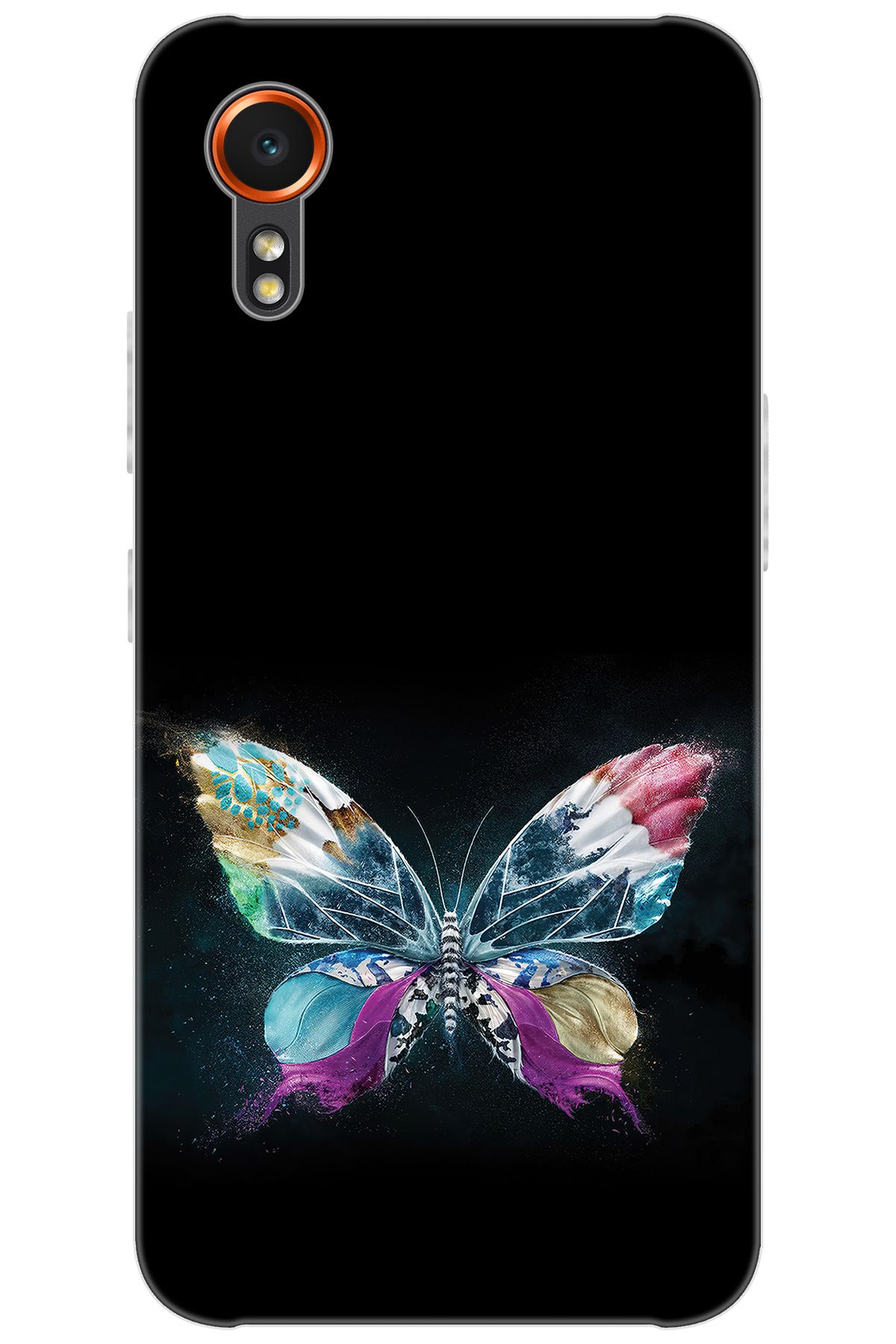 Ceppare Samsung Galaxy XCover7 (SM-G556B) Uyumlu Kılıf Desen Baskı Silikon Kelebek Resim STK:548 CP-rwNabWT