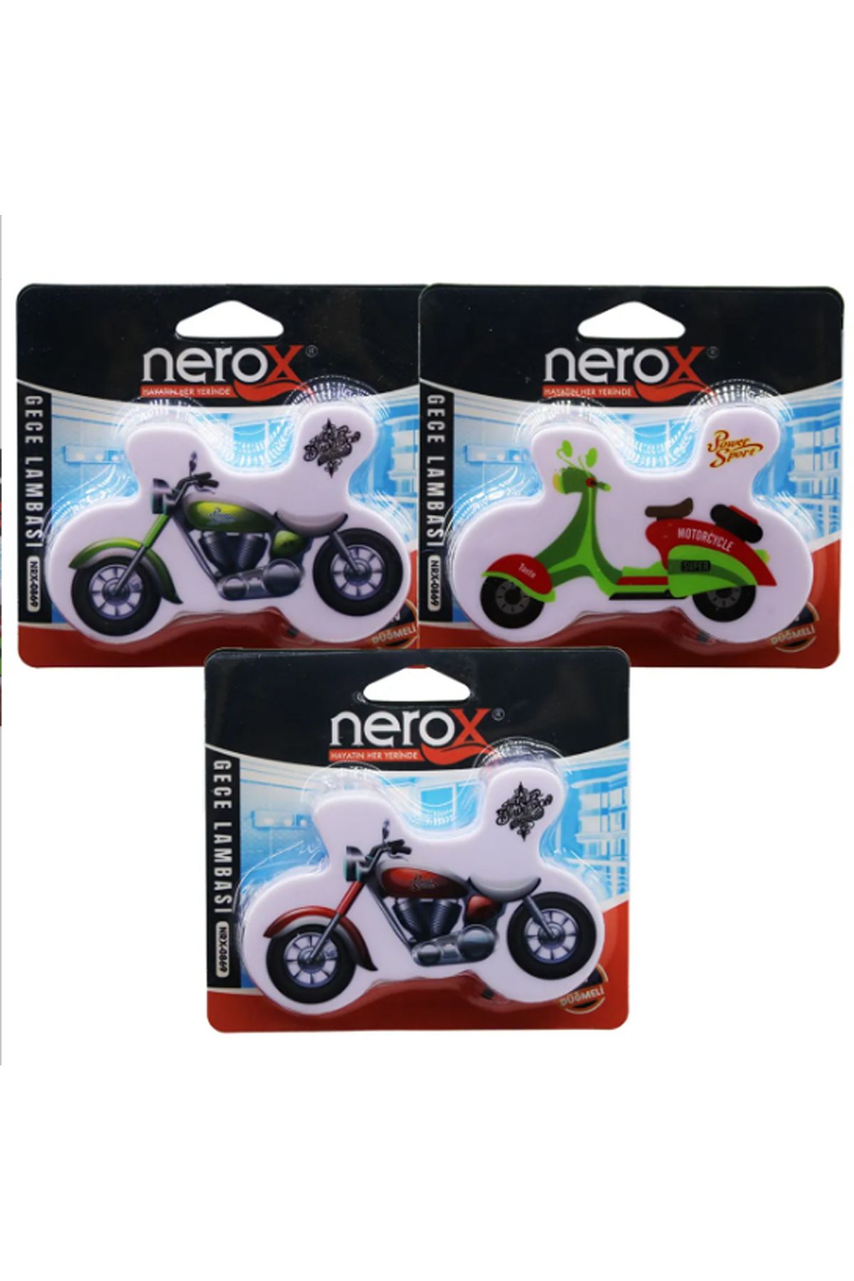 PUFFIN MOTOSİKLET MODELLİ ANAHTARLI BEYAZ IŞIK GECE LAMBASI 1W