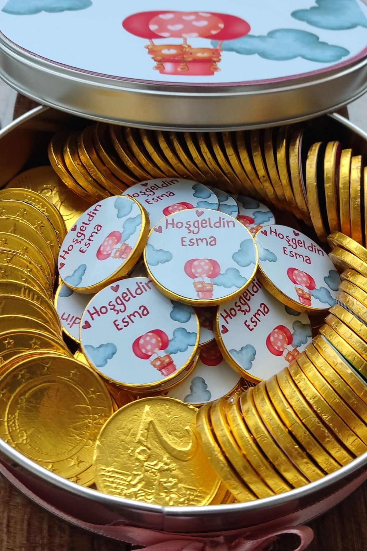 afyoresel 100 Adet Uçan Balonlu Kız Doğum Konfiseri Çikolata