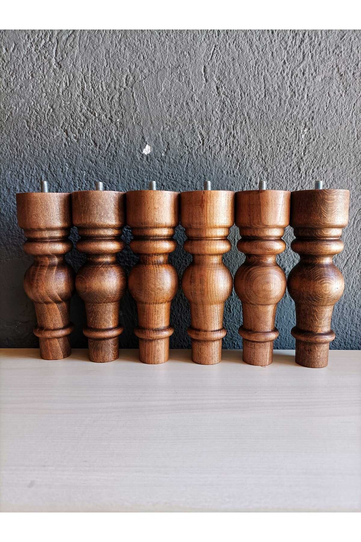 Dijital Bazar DİJİTAL BAZAR SÜMBÜL 17 CM CEVİZ 6LI TORNA AYAK