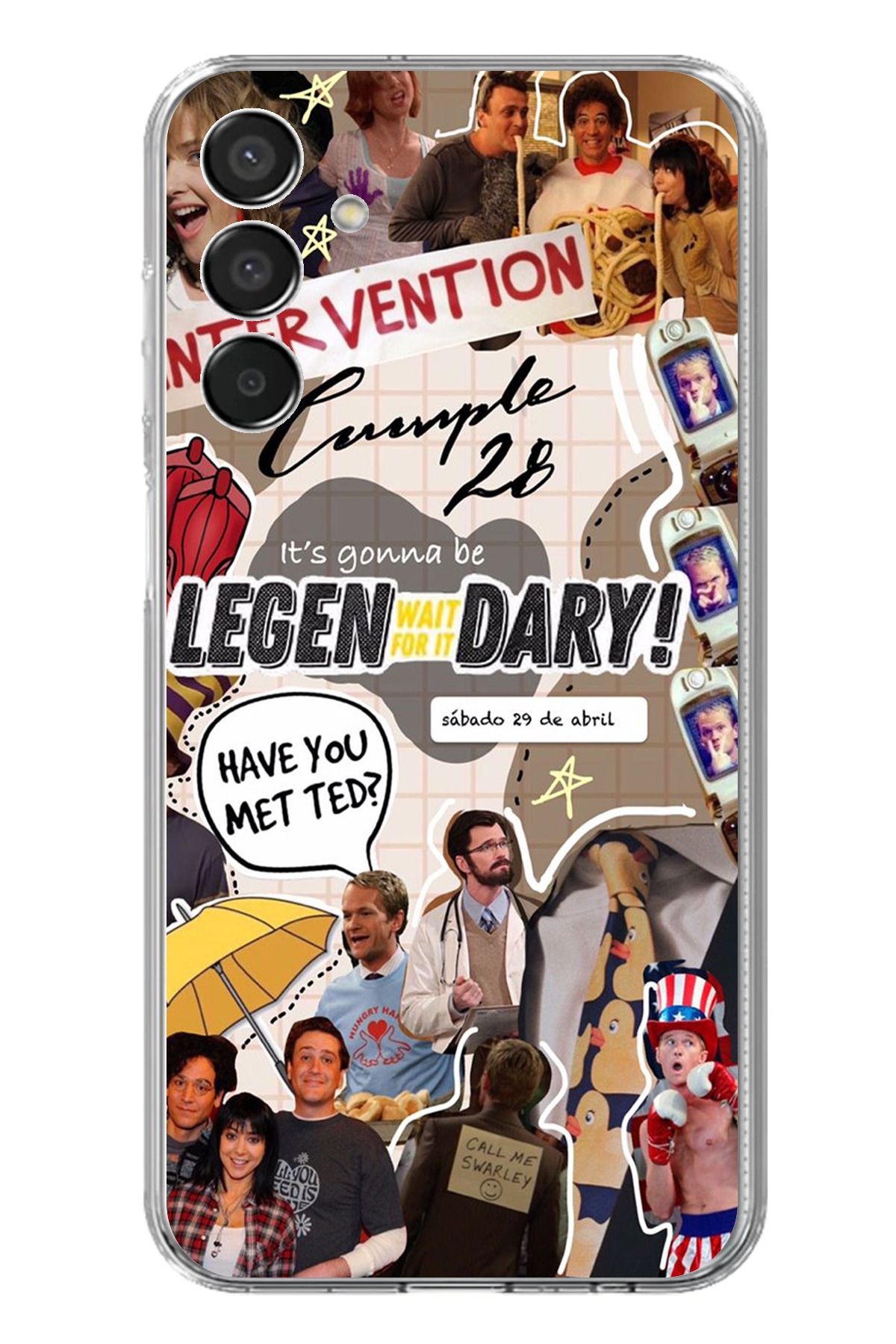 TechTree Samsung Galaxy M15 Uyumlu Retro Gazete How i met your mother Tasarımlı Şeffaf Silikon Kılıf