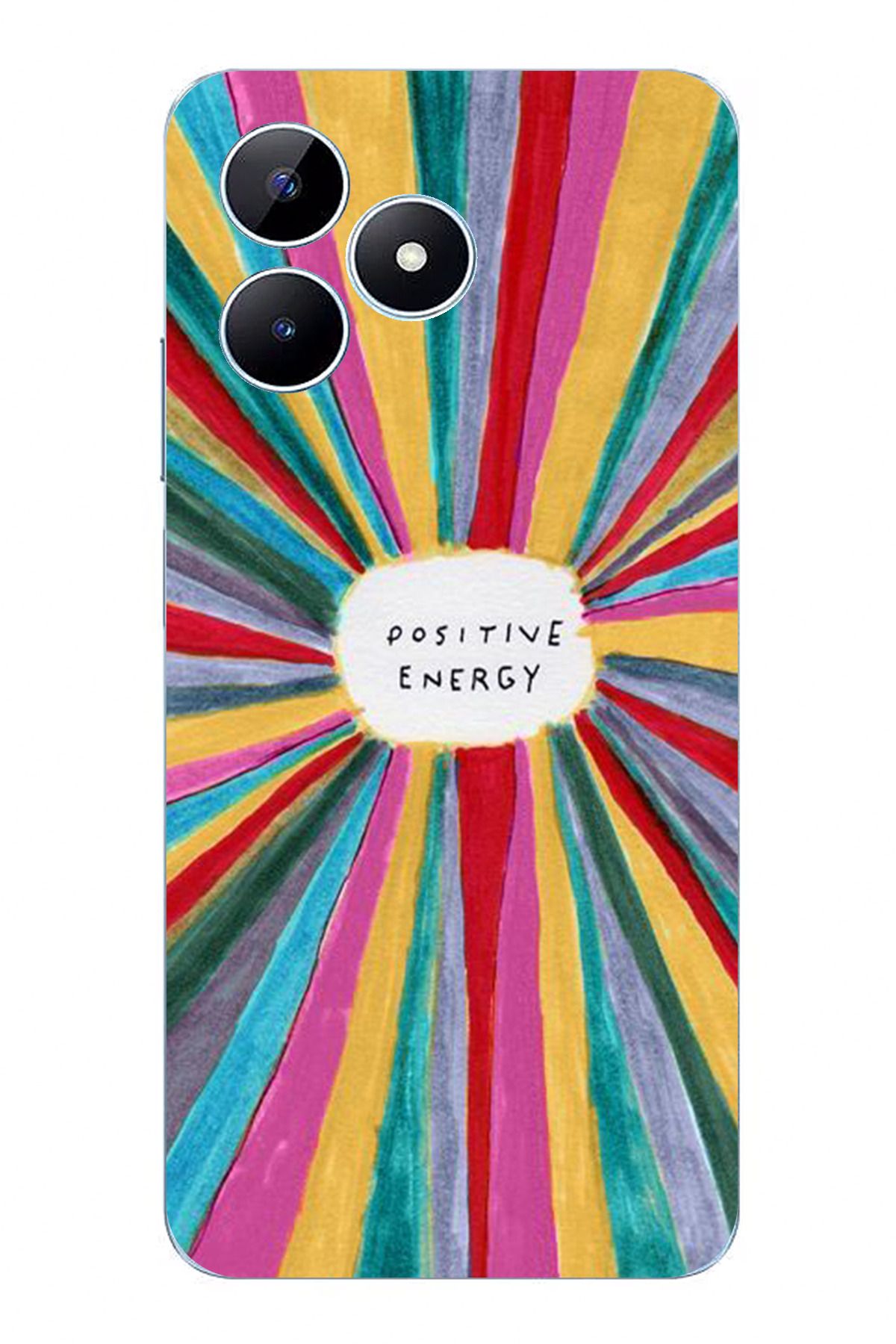 TechTree Realme Note 50 Uyumlu Positive Energy Tasarımlı Şeffaf Silikon Kılıf