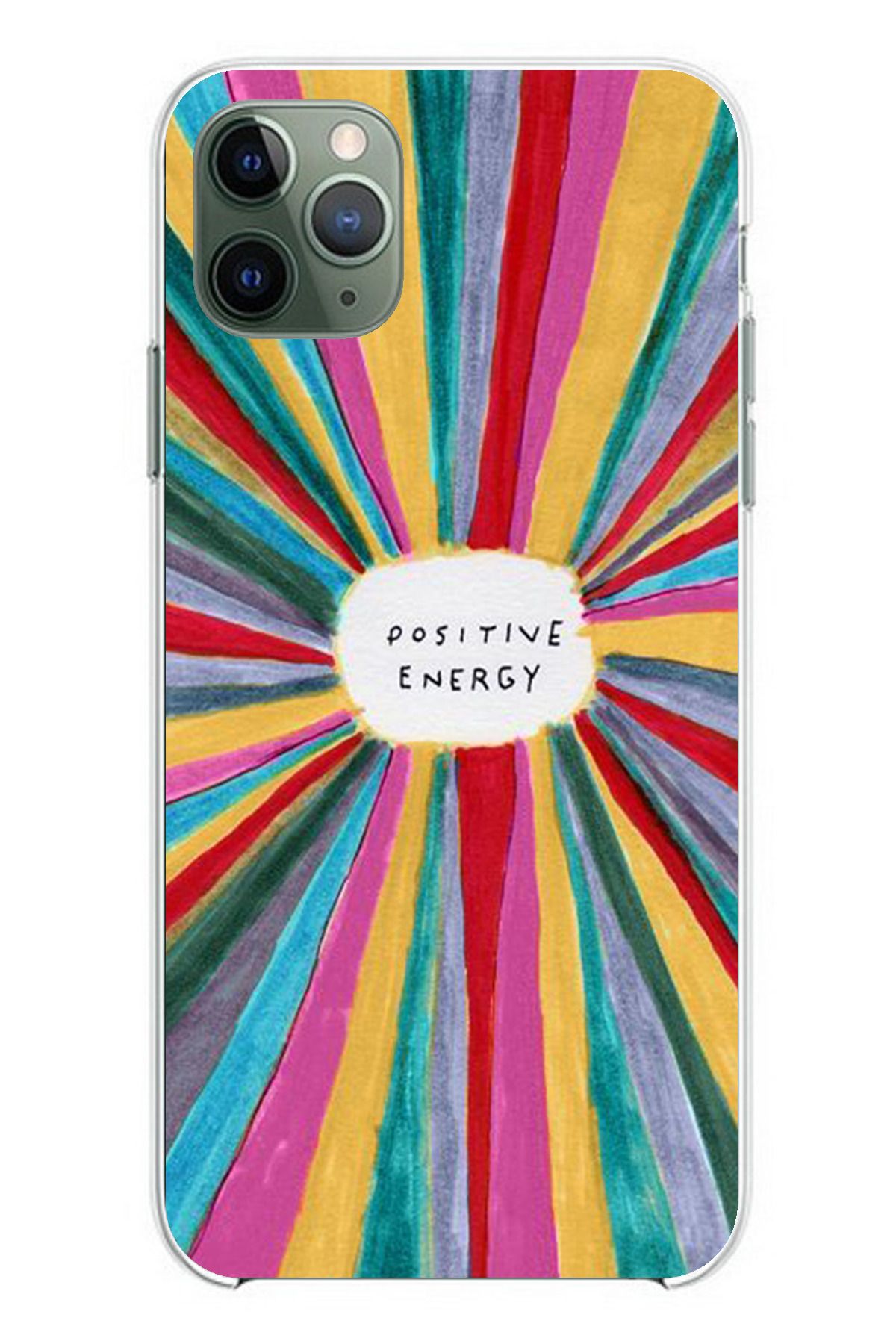 TechTree iPhone 11 PRO Uyumlu Positive Energy Tasarımlı Şeffaf Silikon Kılıf