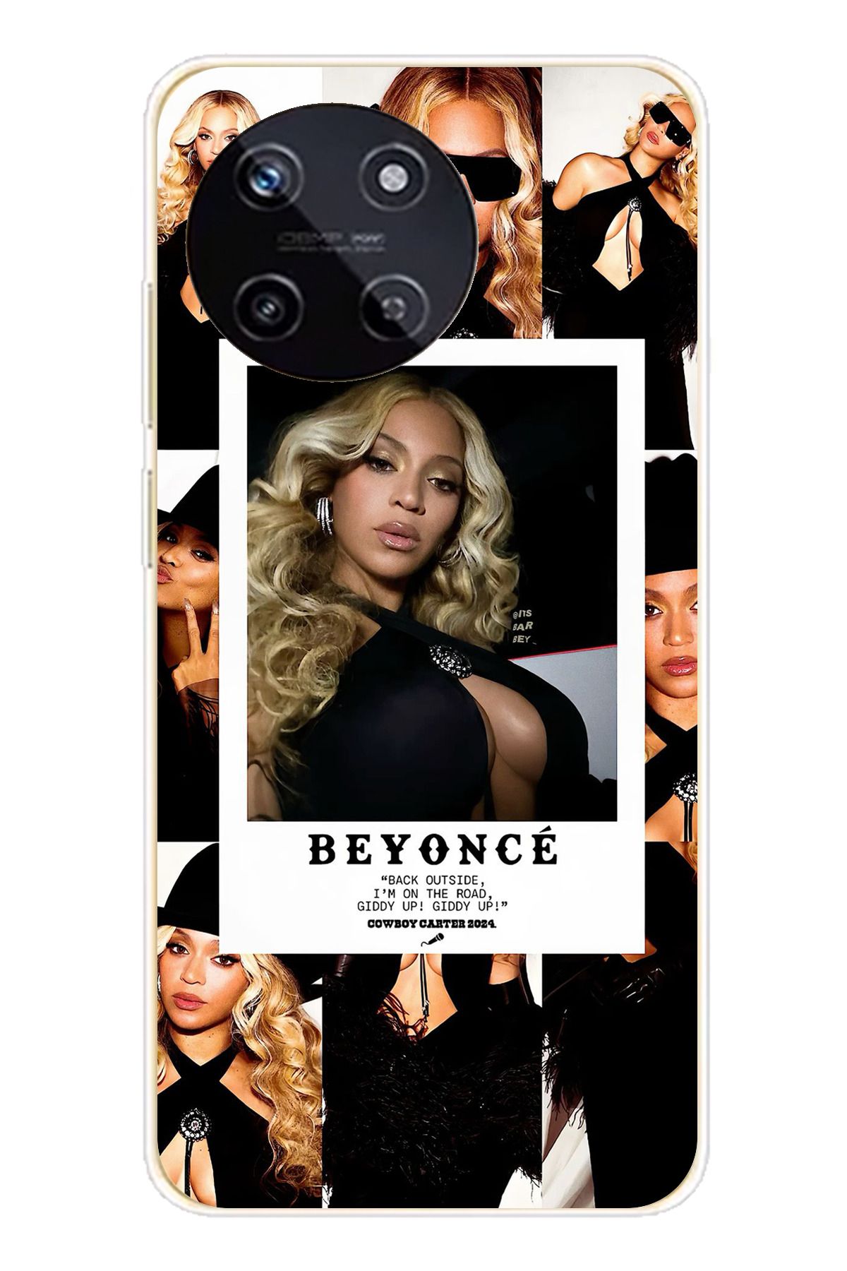 TechTree Realme 11 4G Uyumlu Beyonce Fotoğraflar Şeffaf Silikon Kılıf