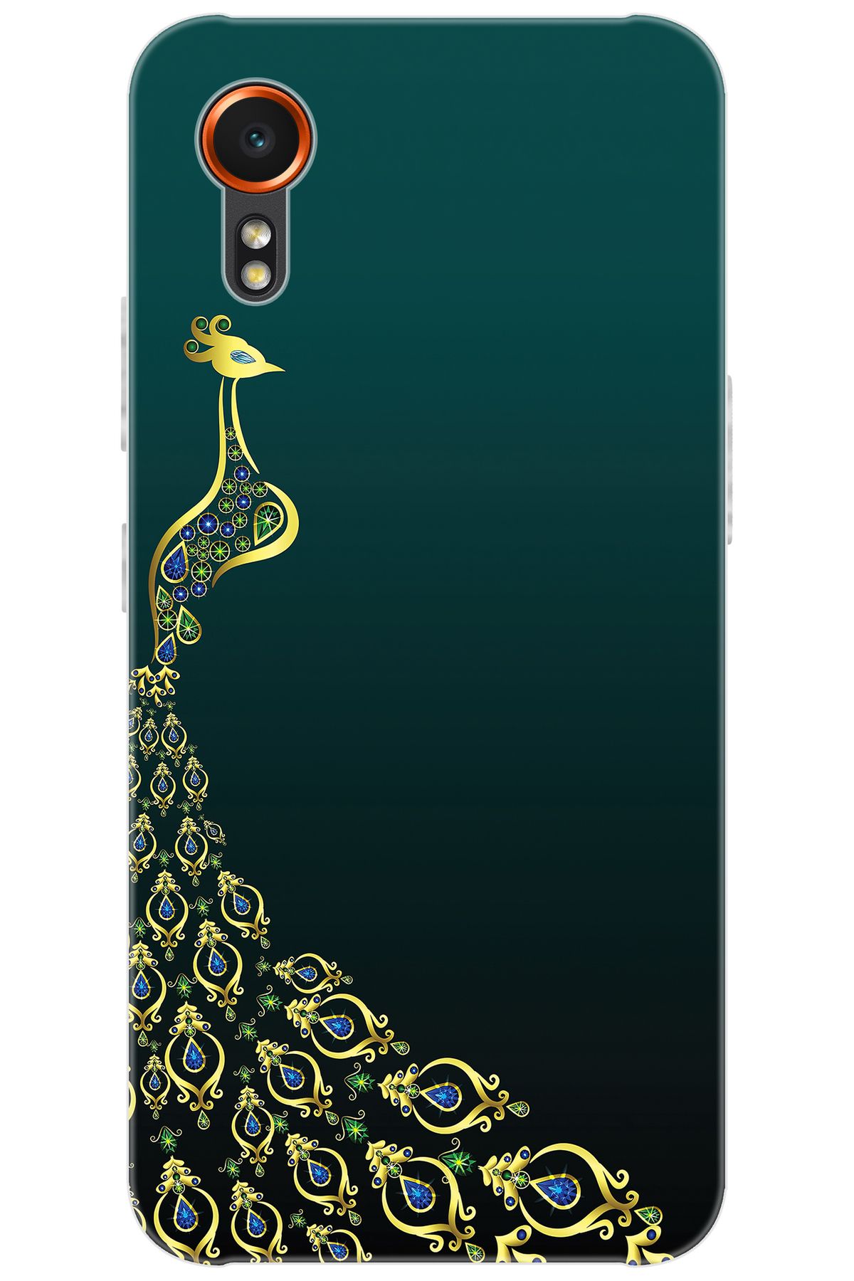 Ceppare Samsung Galaxy XCover7 (SM-G556B) Uyumlu Kılıf Desen Baskılı Silikon Tavus Kuşu STK:540 CP-QD5ciz8