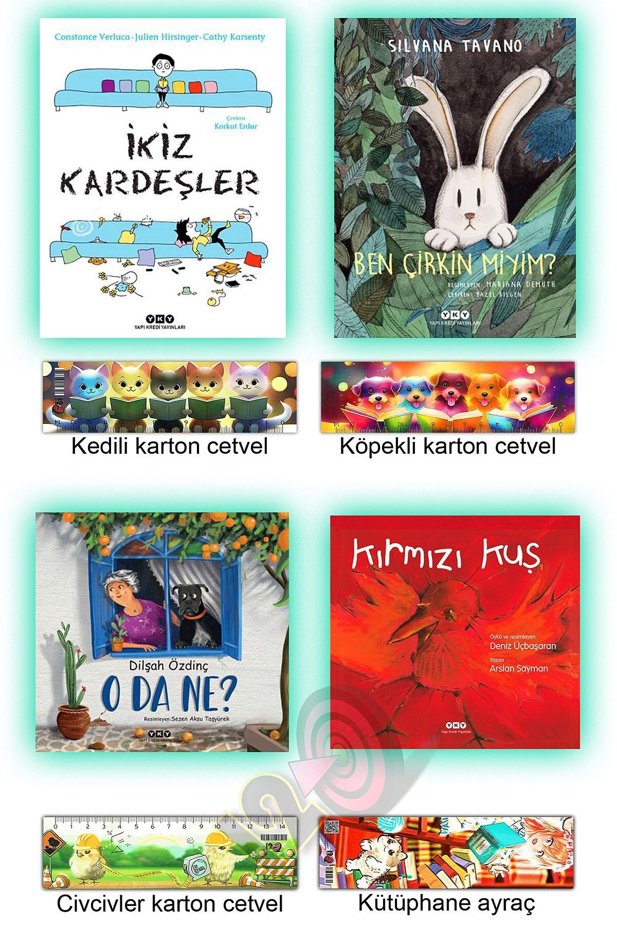 Yapı Kredi Yayınları İkiz Kardeşler Ben Çirkin Miyim? O da Ne? Kırmızı Kuş (3-8 yaş)