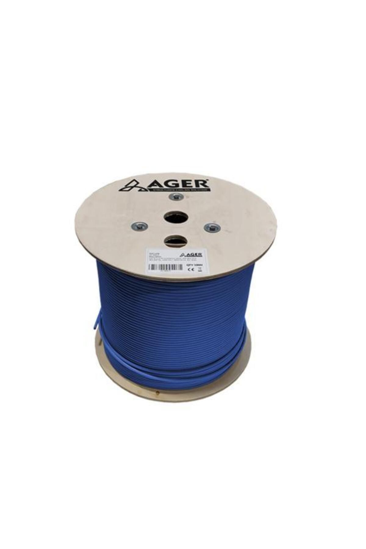 AGER CAT6 Utp 23AWG Mavi 500m Makara Saf Bakır Kablo 0.50mm AC-600-5-BL