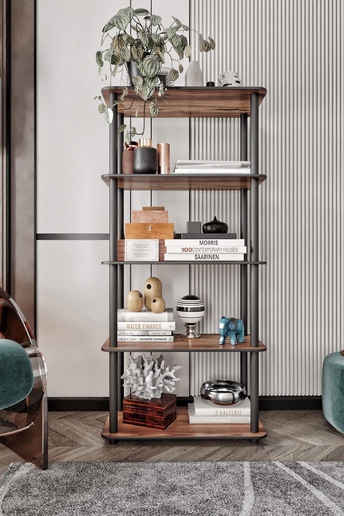 RC HOME Kitaplık 5 Katlı Çok Amaçlı