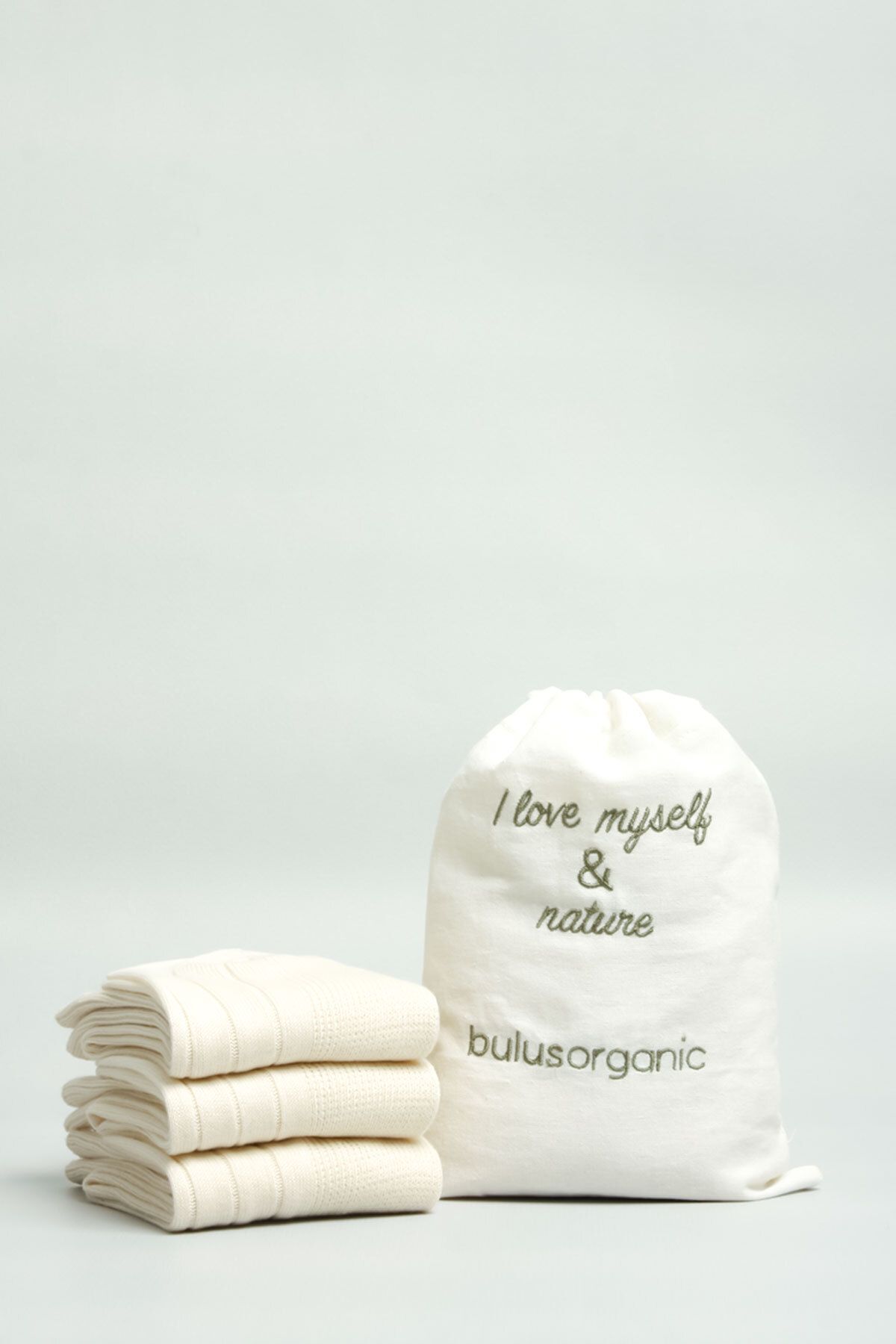 Buluş Organic 3'lü Ekru %100 Pamuk Organik Lastiksiz Soket Çorap (Ekstra Ter Emici)