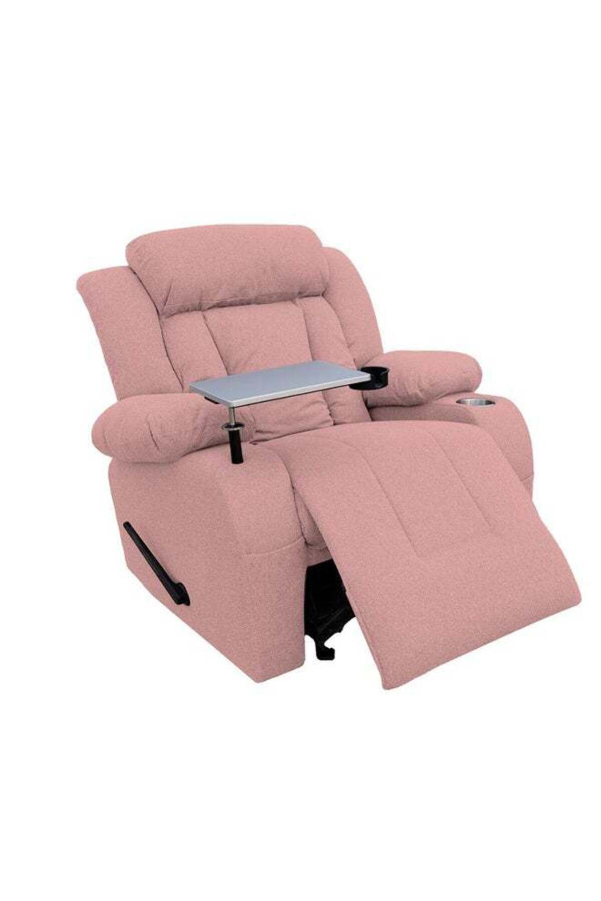 Lazy Vibes-MNZ5_Plus| Linen Rocking & Rotating Recliner Chair with Laptop Table & Cups Holder 3