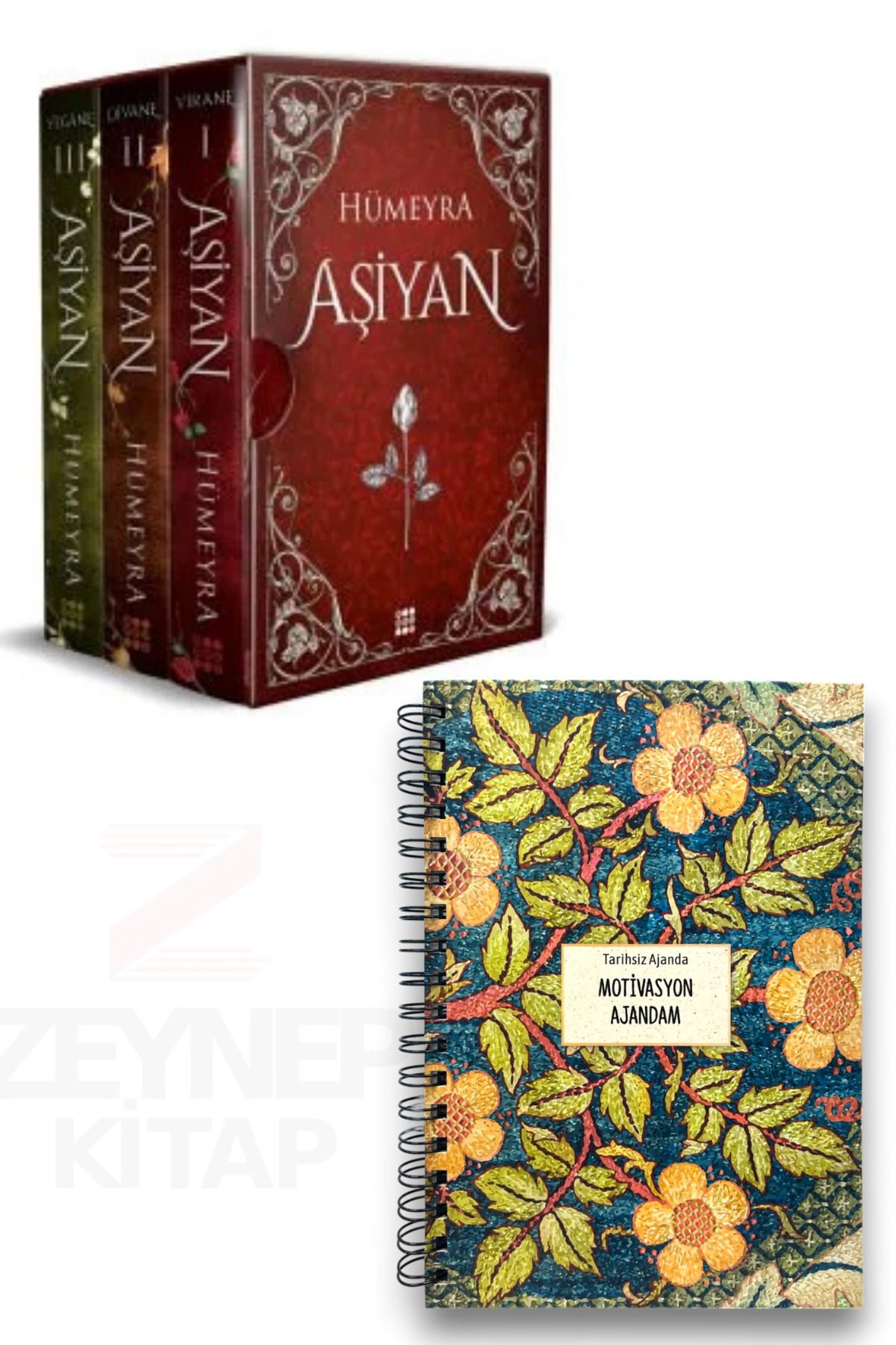 Dokuz Yayınları Aşiyan 3 Kitap Set(CİLTLİ)Motivasyon Ajandam Tarihsiz Ajanda Hediye