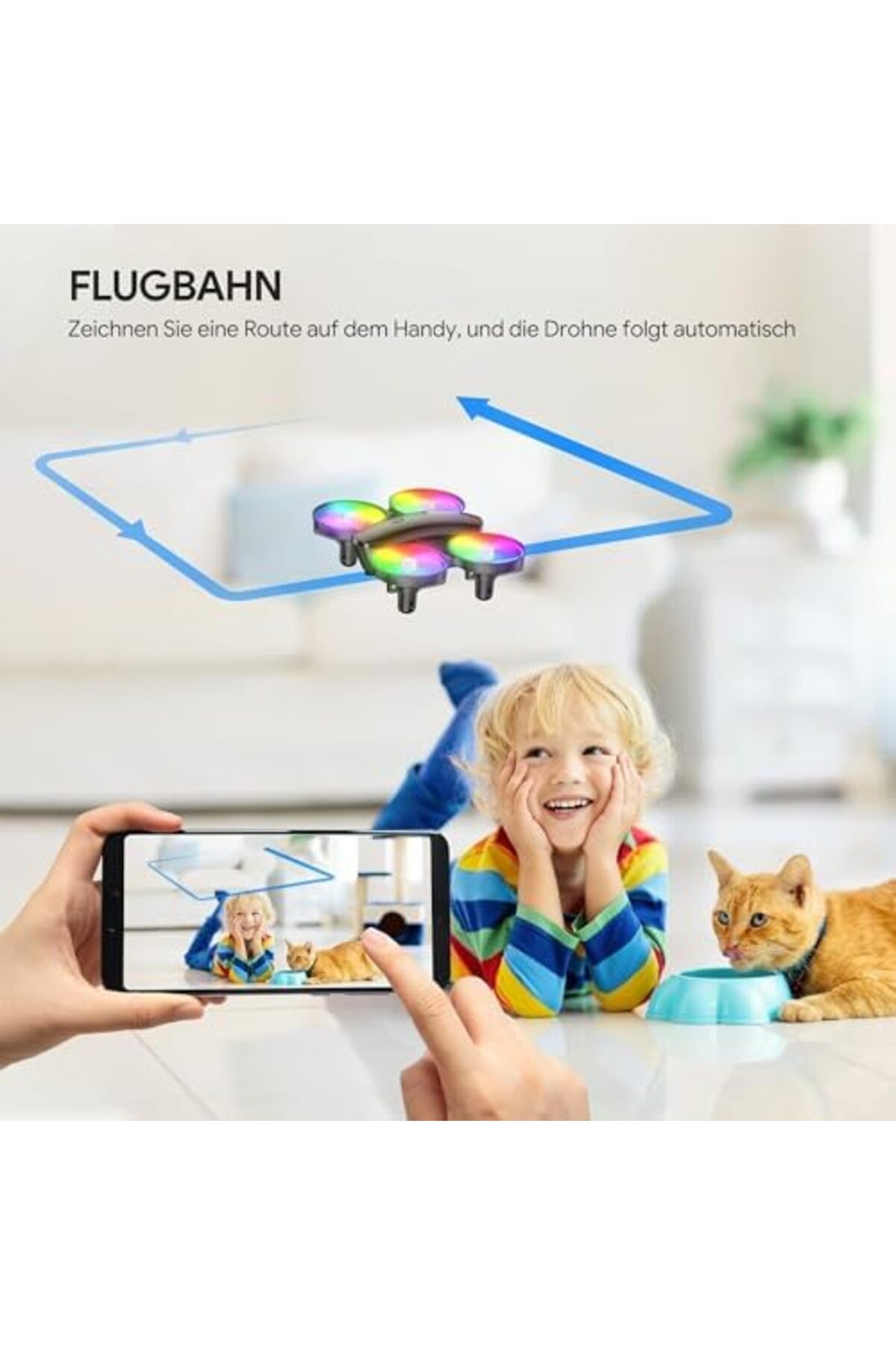 HD-Mini Drone with 1080P HD Camera for Kids Beginners, TOMZON RC Quadcopter with Colorful LEDs, t 6