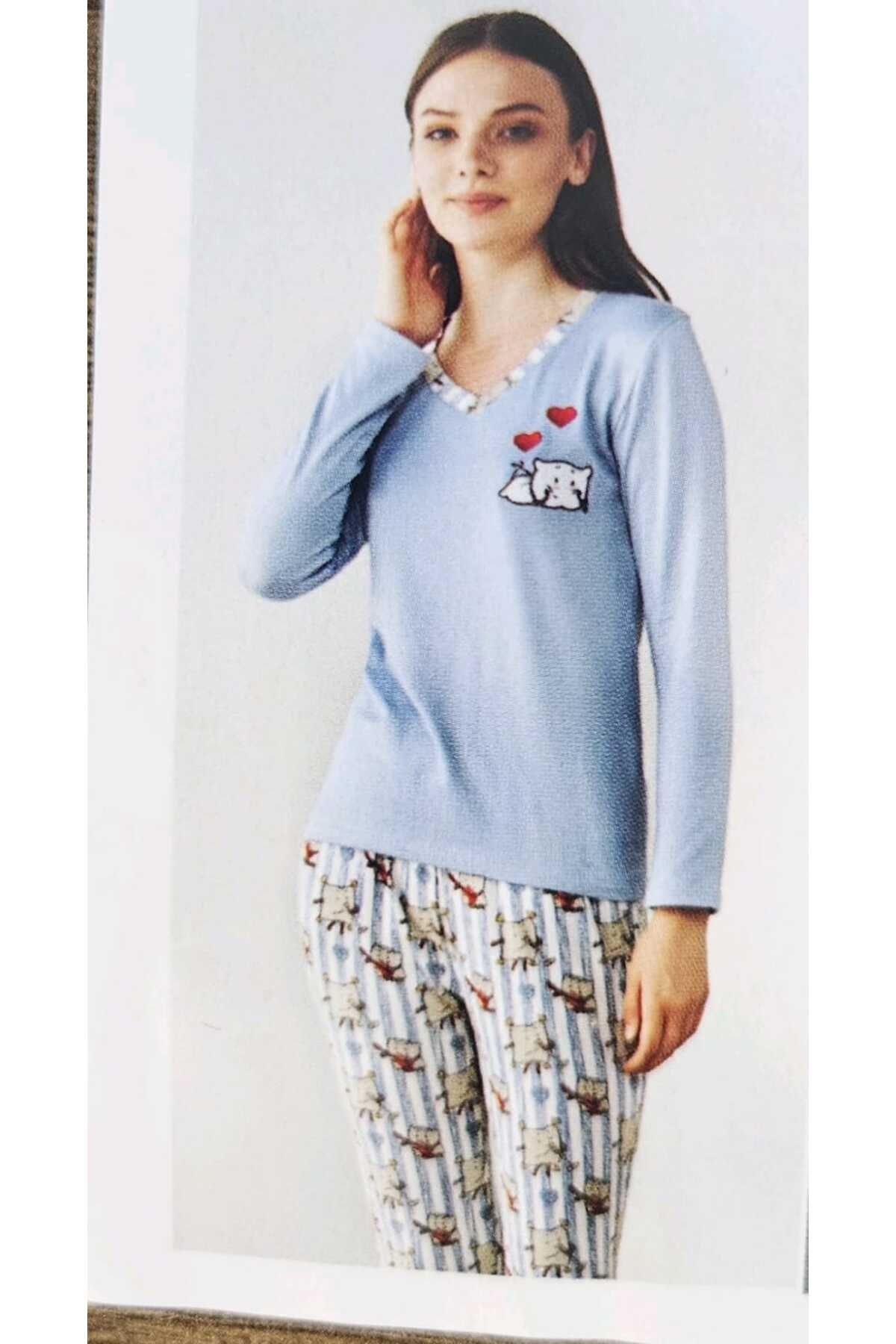Feyza milan kumaş pijama takımı