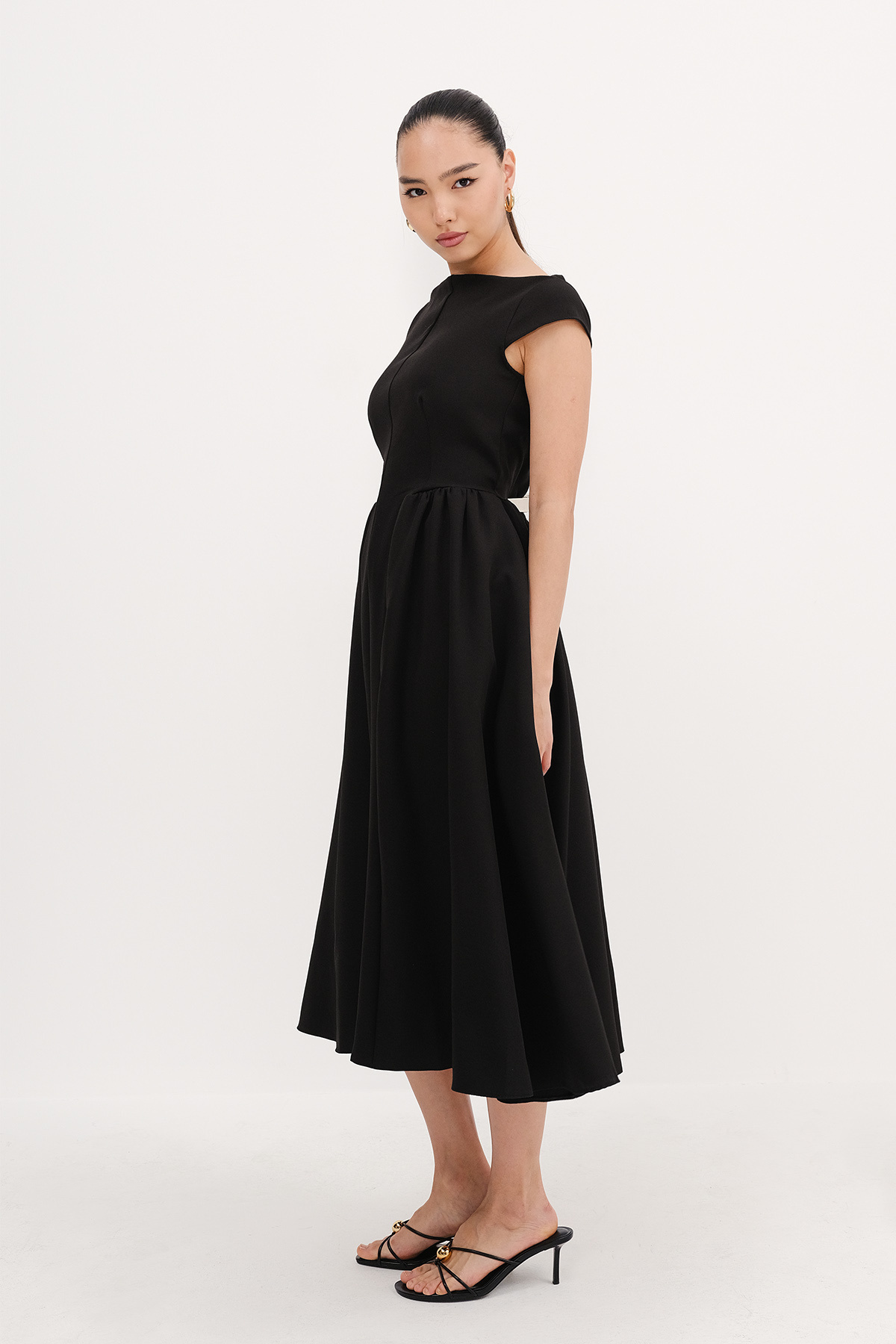 Addax-Rochie midi cu spate decoltat E13945-DK13 4