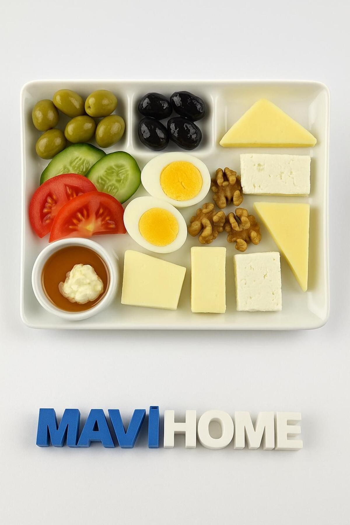 MAViHOME Tan Serisi 23 x 18 Cm Düz Krem Dekorsuz Kayık Tabağı 2 Li
