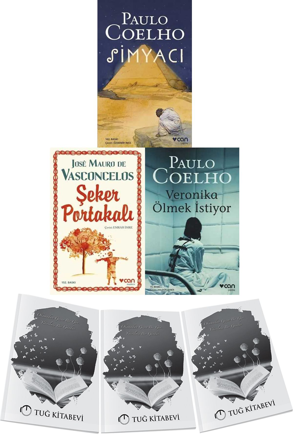 Can Yayınları Simyacı Paulo Coelho ve Şeker Portakalı-Veronika Ölmek İstiyor Vasconcelos 3lü Set+ Hediyeli