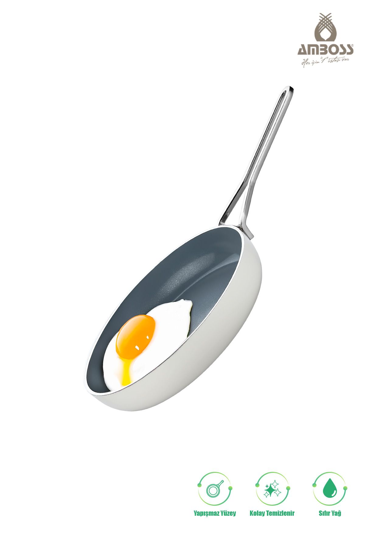 Amboss-Sera Nova Fireproof Non-Stick Ceramic Pan 24 cm – White 4