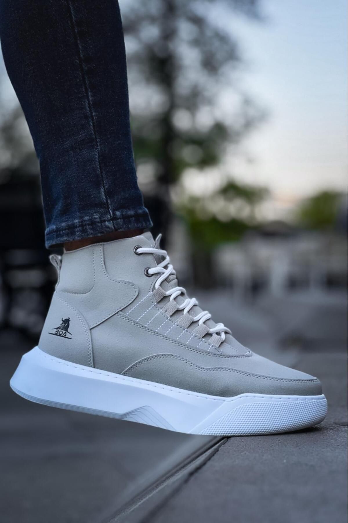 Byshoes-BA0318 Lace-Up Men's High Sole Gray Sole Sports Boots 5