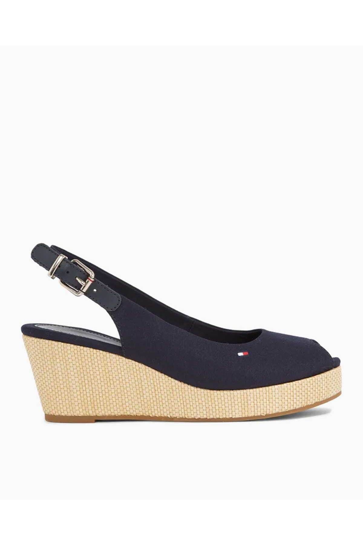 Tommy Hilfiger Iconic Elba Sling Back Wedge Kadın Sandalet
