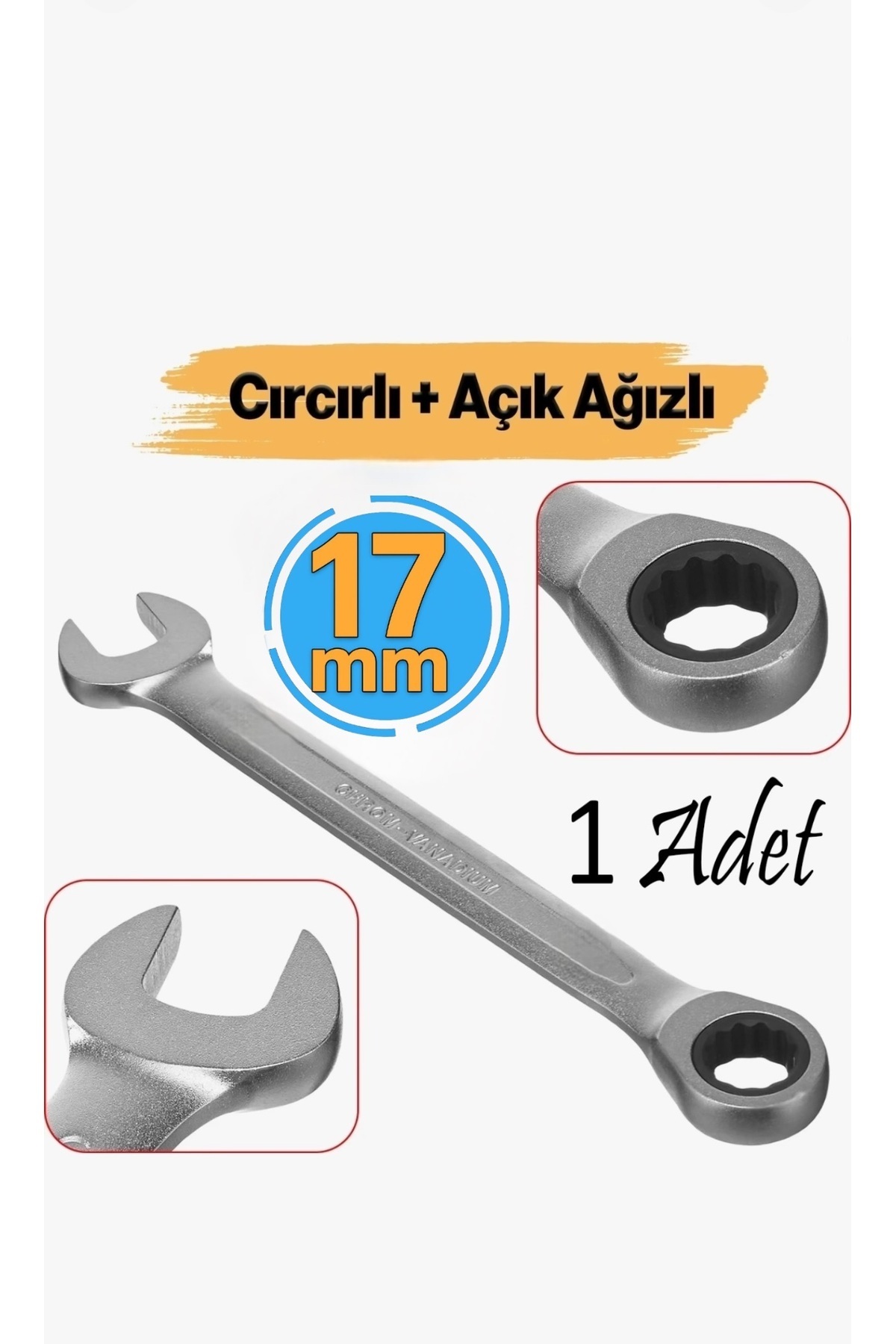 Yofeil Yofe Cırcır Kombine Anahtar 17 mm