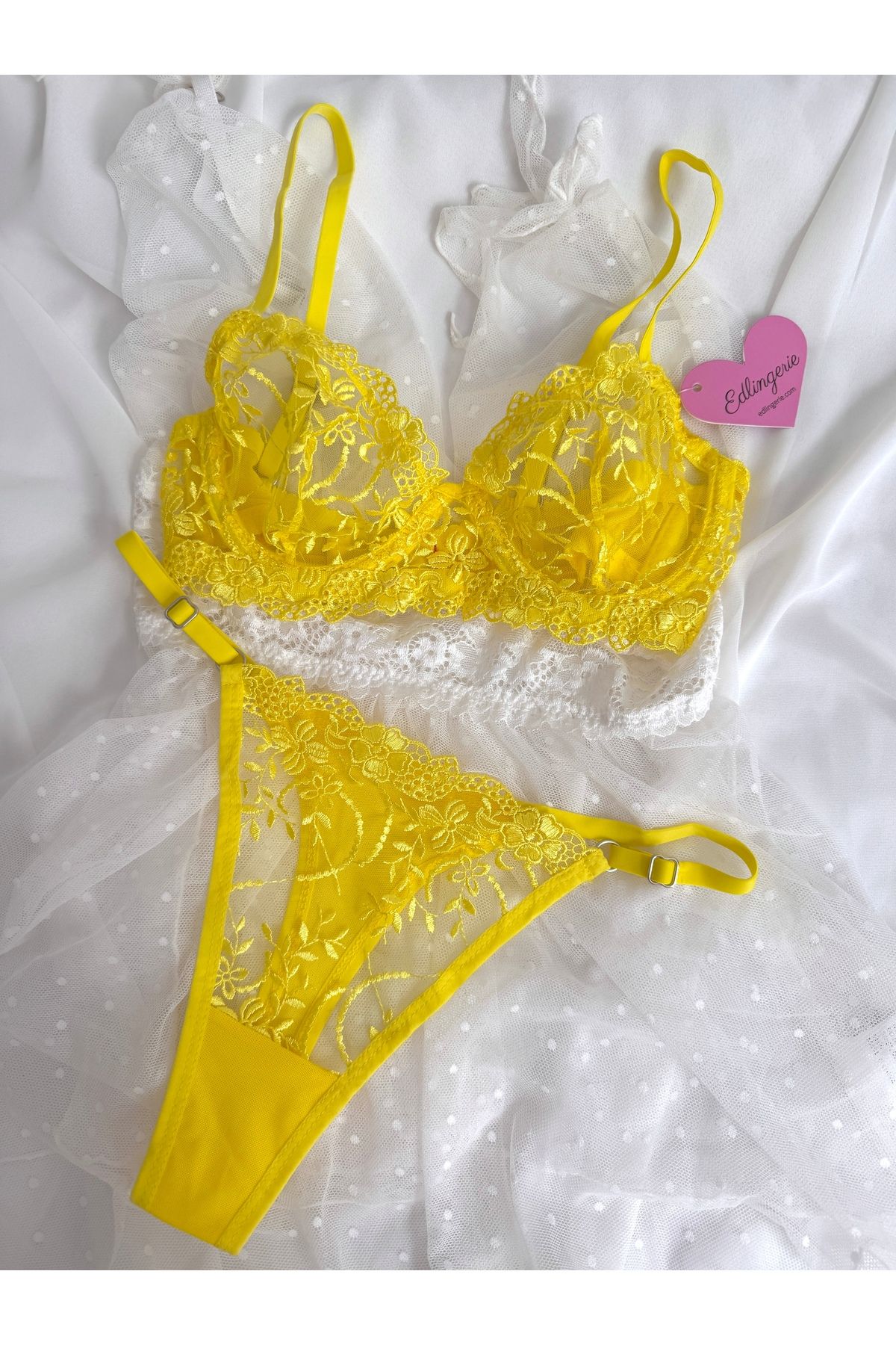 EDLİNGERİE Swan Sarı Bralet Takımı