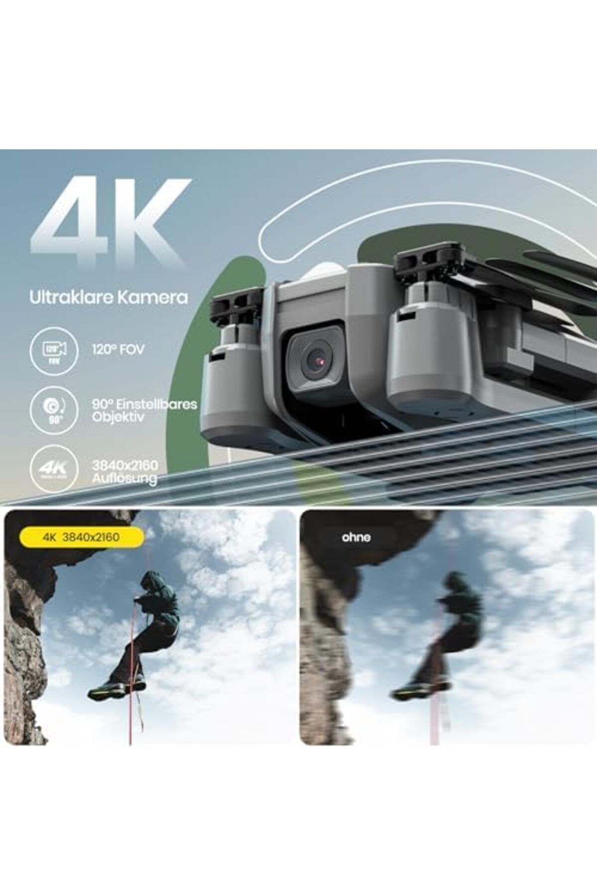 GPS-Holy Stone HS440D GPS Drone with 4K Camera for Beginners, 1 Battery for 20 Minutes of Flight, U 2