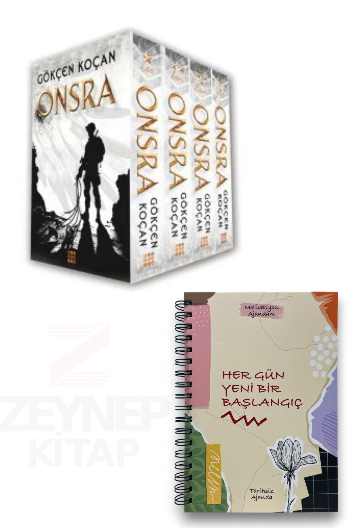 Dokuz Yayınları Onsra Serisi 4 Kitap Set(KARTONKAPAK-KUTULU)Motivasyon Ajandam Tarihsiz Ajanda Hediye