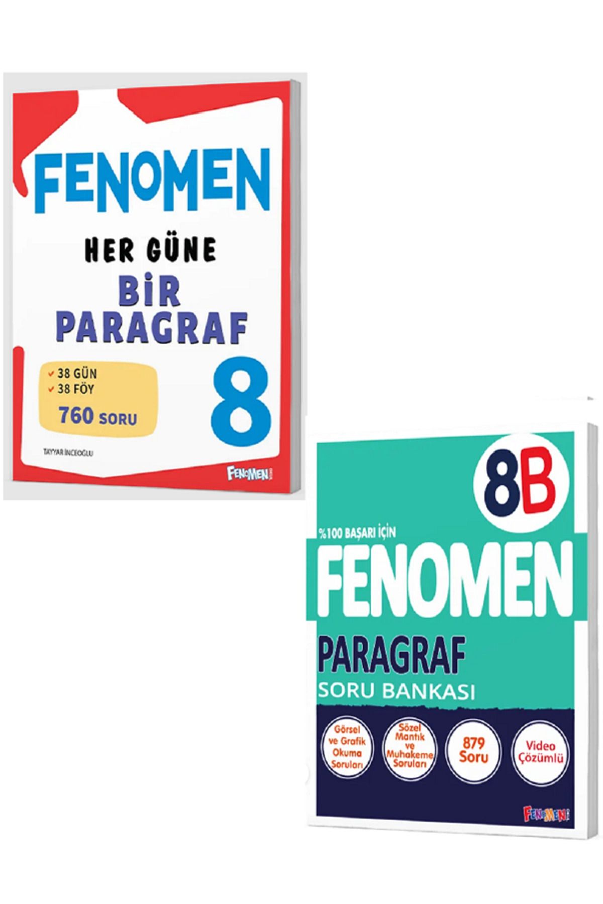 Efsane Yayınları 8.Sınıf Fenomen Her Güne Bir Paragraf Soru Bankası + 8.Sınıf Fenomen 8B Paragraf Soru - 2 KİTAP SET