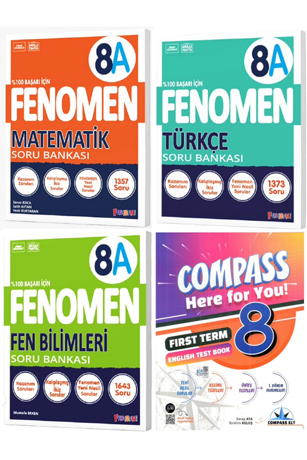 Efsane Yayınları 8.Sınıf Fenomen 8A Matematik + Türkçe + Fen Bilimleri Soru Bankası / İngilizce Test HEDİYE - 4 KİTAP