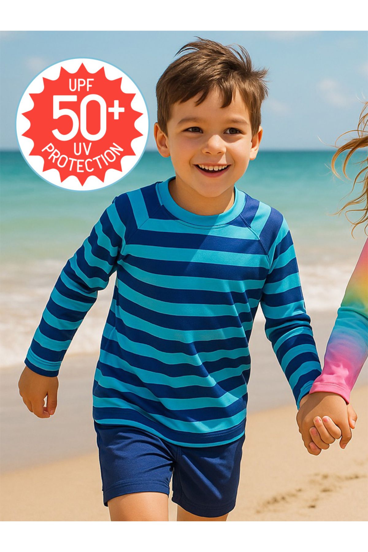 Denokids Koszulka Z Nadrukiem W Paski, Z Filtrem Uv, Dla Chłopców Mężczyzna - 5 years old
