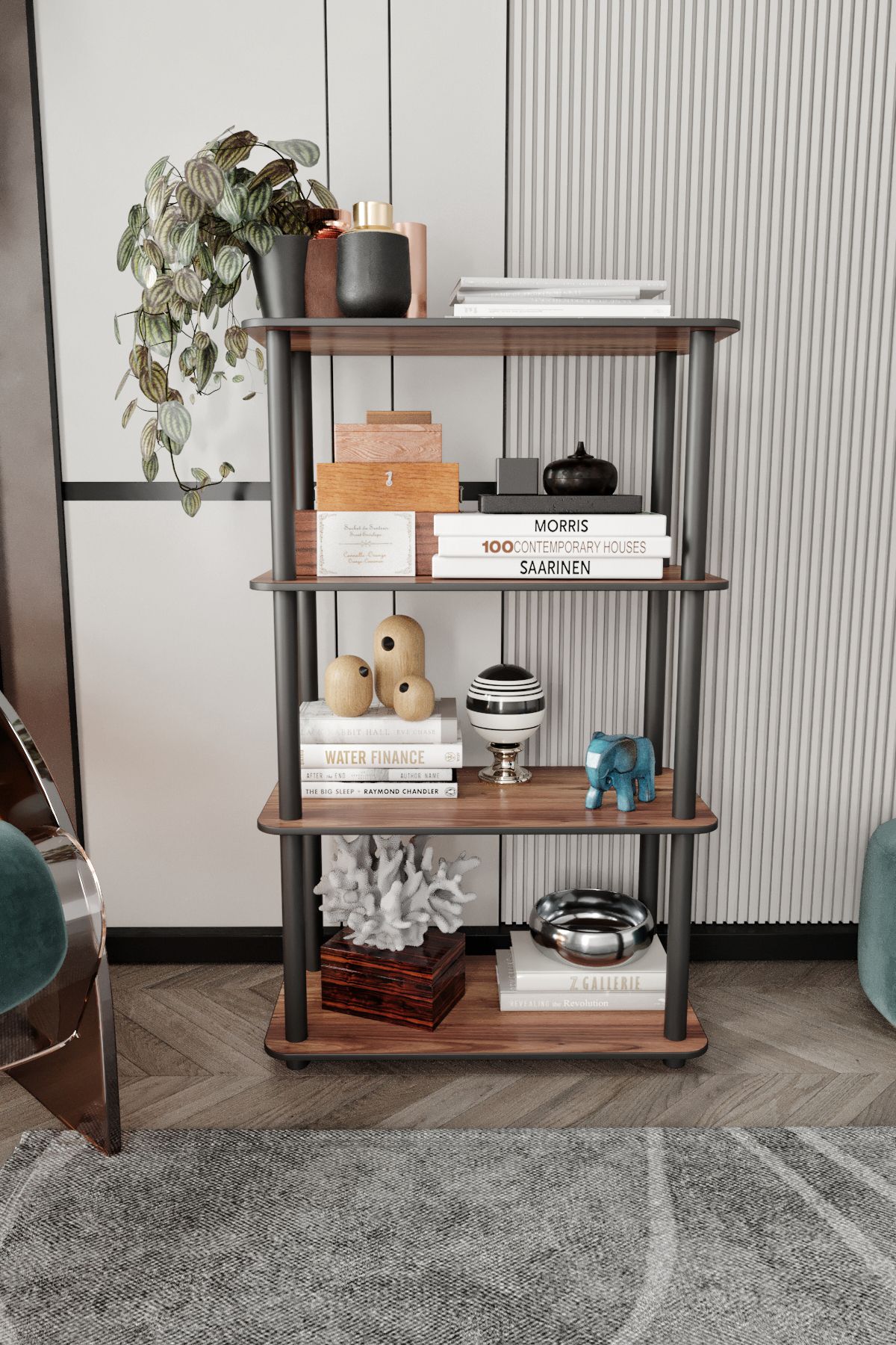 RC HOME Kitaplık 4 Katlı Çok Amaçlı