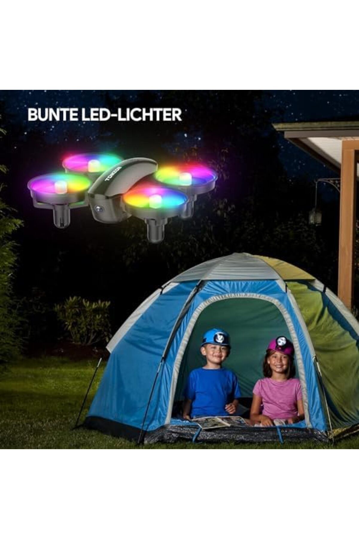 HD-Mini Drone with 1080P HD Camera for Kids Beginners, TOMZON RC Quadcopter with Colorful LEDs, t 3