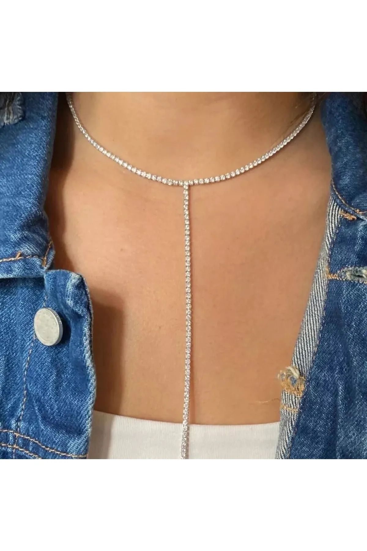 RaSen Collection UZUN SU YOLU ÇELİK GOLD VE GÜMÜŞ Y KOLYE