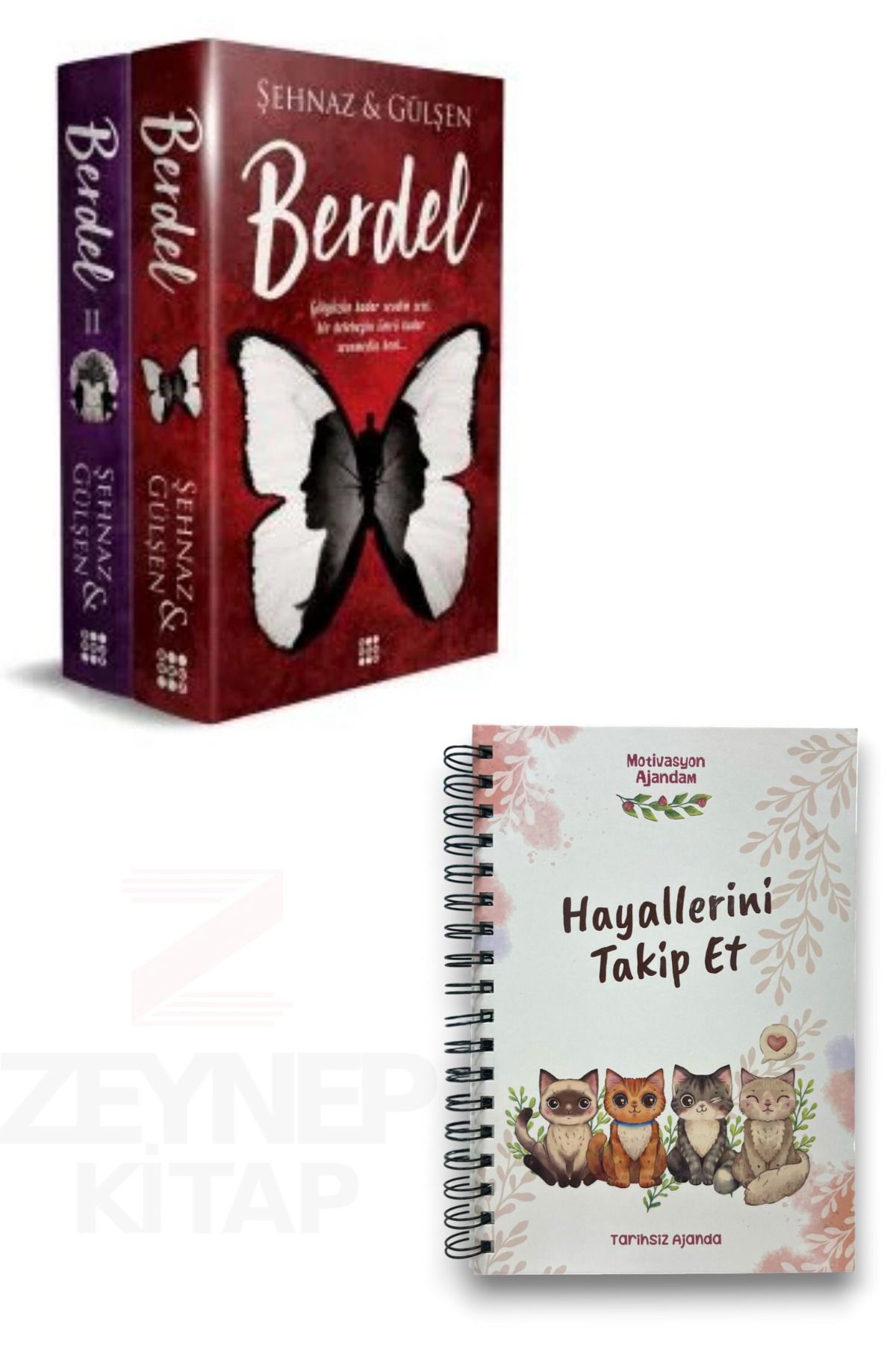 Dokuz Yayınları Berdel 2 Kitap Set(KARTONKAPAK)Motivasyon Ajandam Tarihsiz Ajanda Hediye