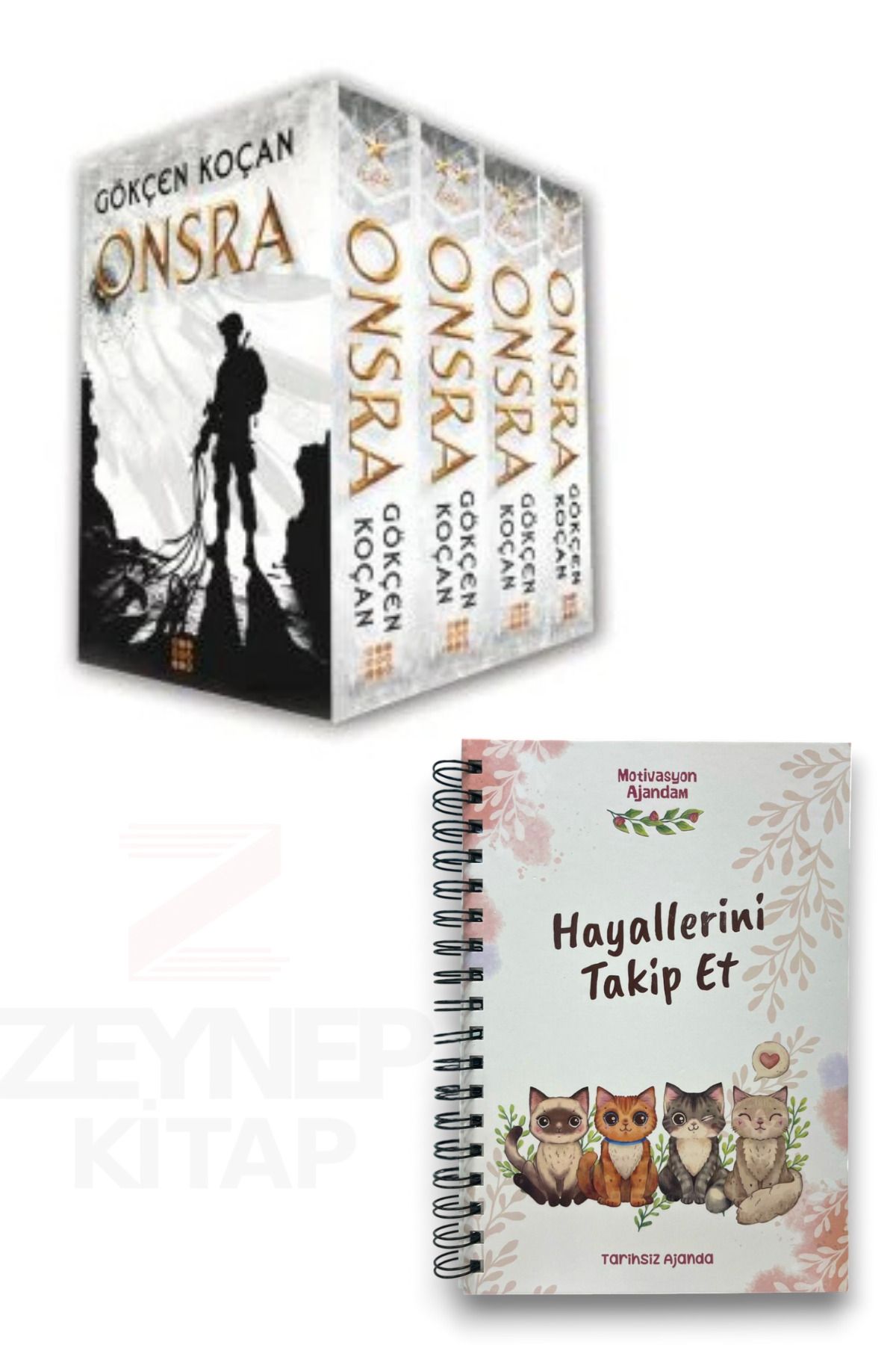 Dokuz Yayınları Onsra Serisi 4 Kitap Set(CİLTLİ-KUTULU)Motivasyon Ajandam Tarihsiz Ajanda Hediye