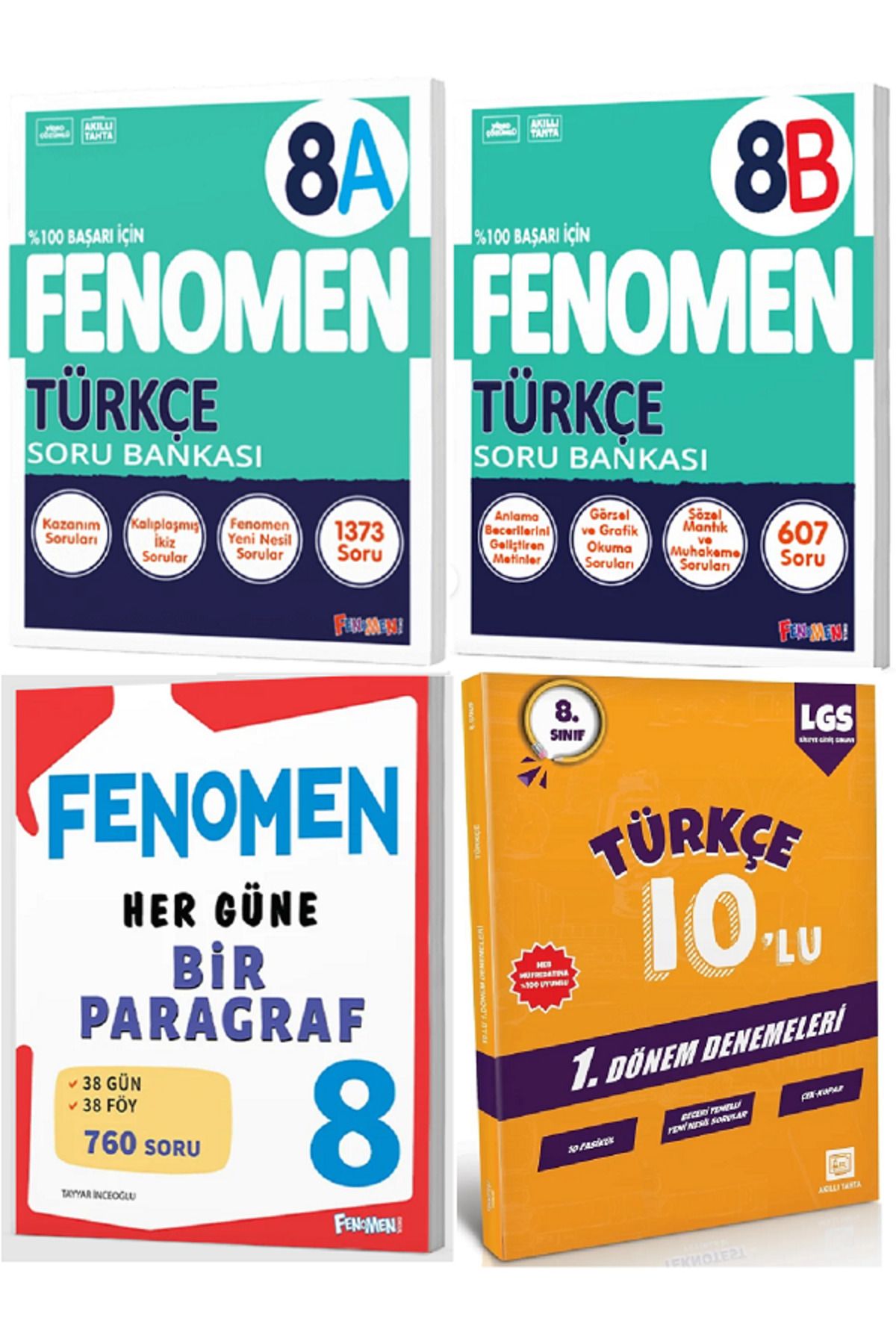 Efsane Yayınları 8.Sınıf Fenomen Her Güne Bir Paragraf + 8A Türkçe + 8B Türkçe Soru / Deneme HEDİYELİ - 4 KİTAP