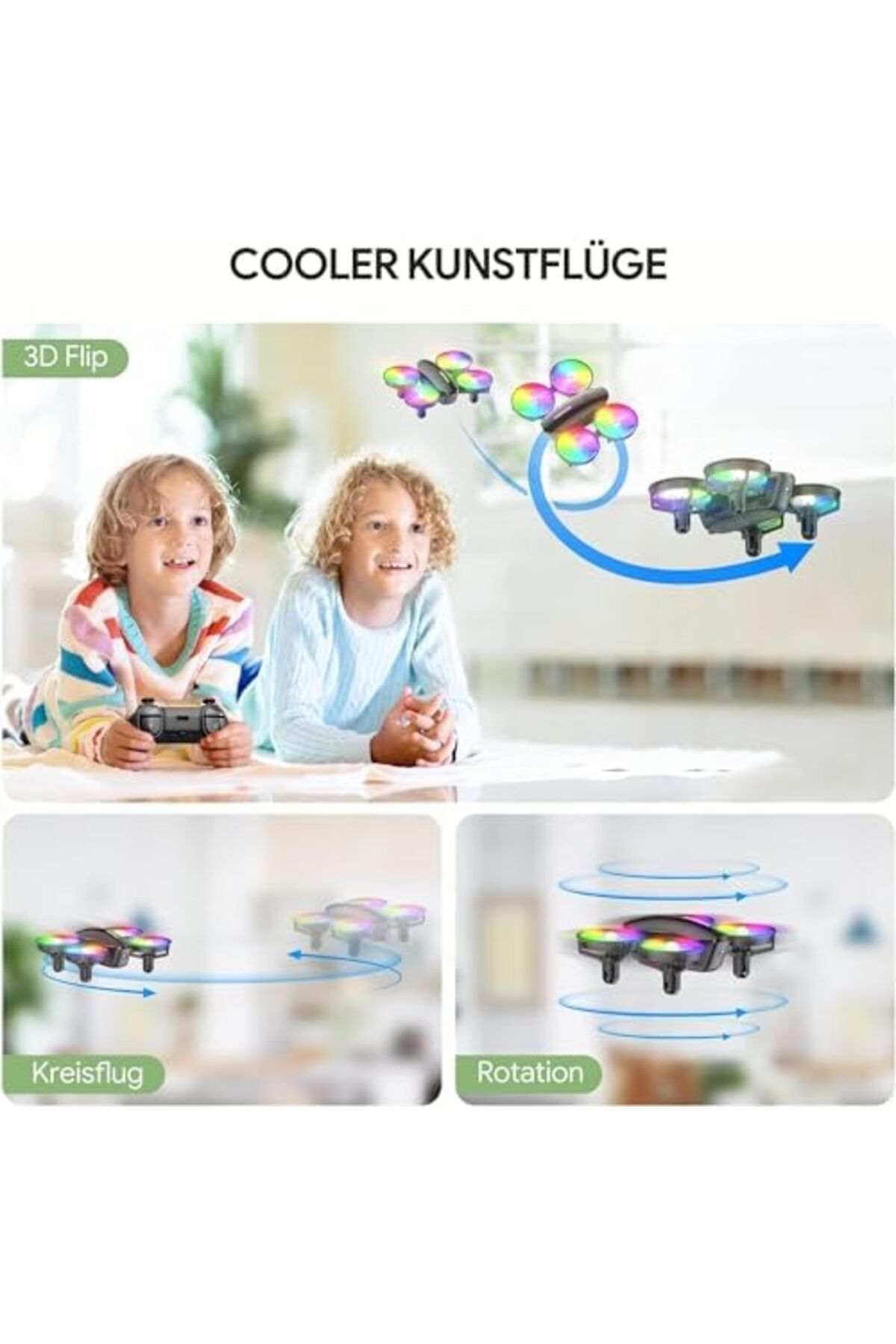 HD-Mini Drone with 1080P HD Camera for Kids Beginners, TOMZON RC Quadcopter with Colorful LEDs, t 5