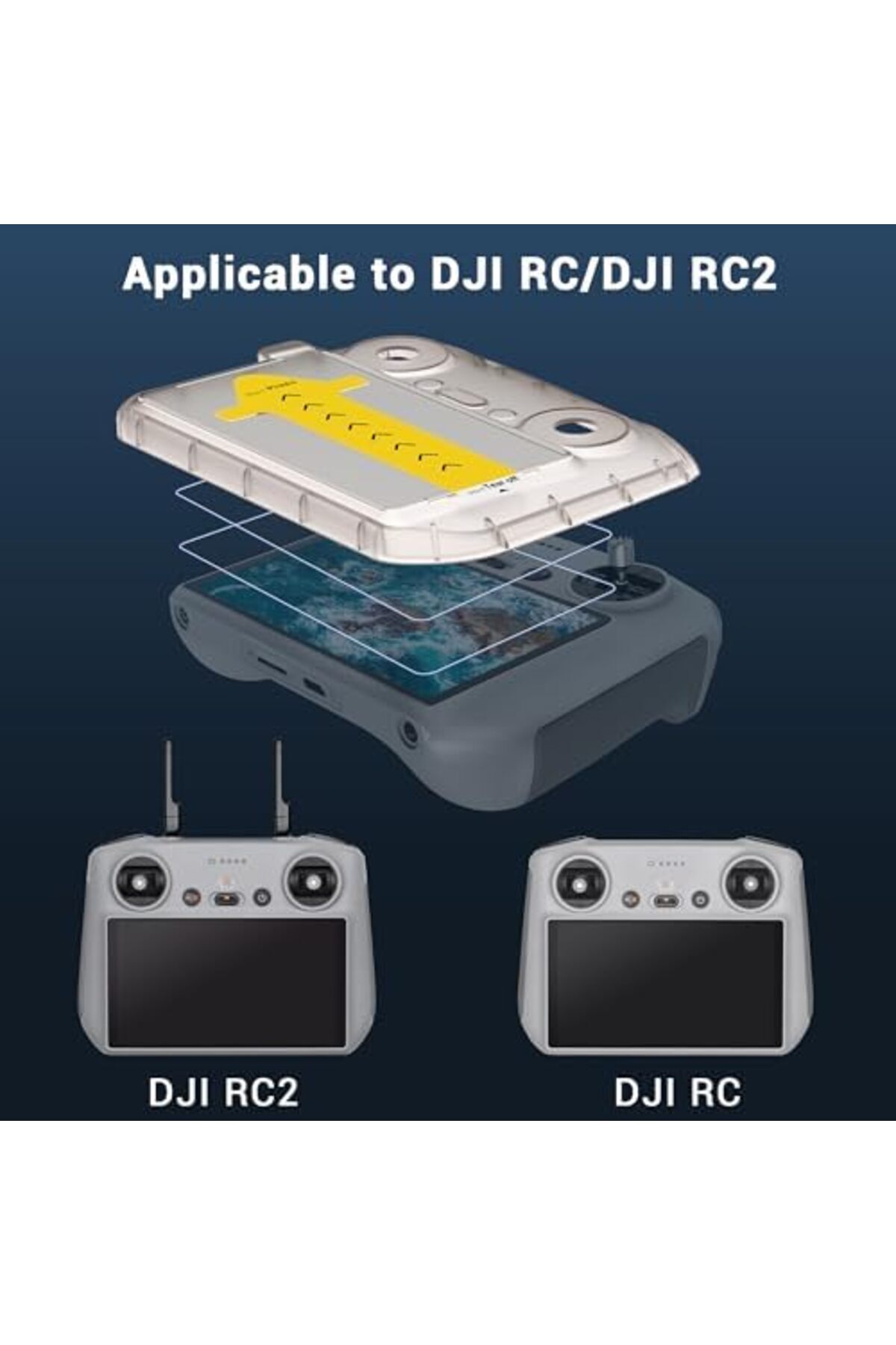 Protector-de ecran CYNOVA DJI Mini 4 Pro pentru DJI RC2, [Kit de aliniere automata] Controller DJI R 4