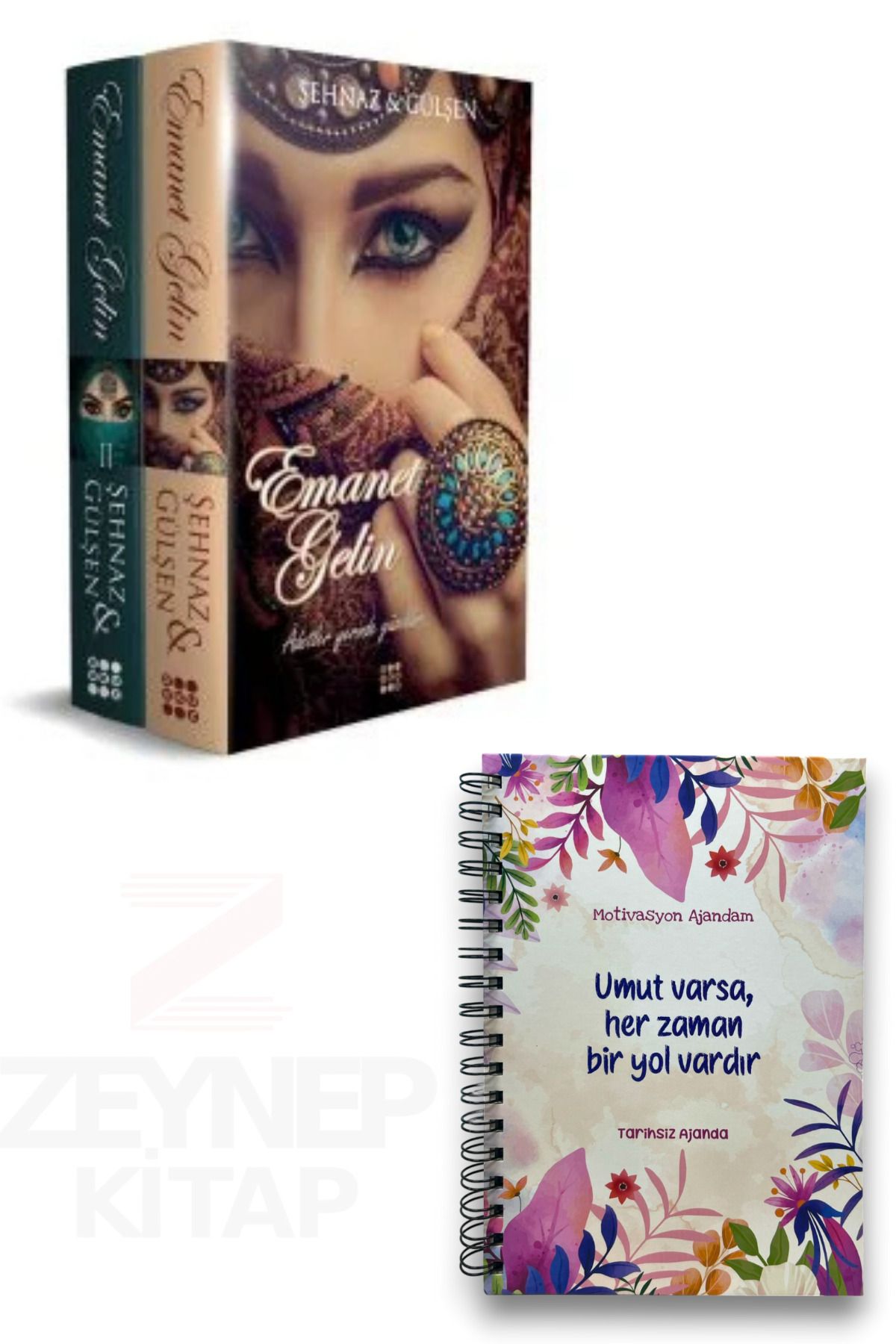 Dokuz Yayınları Emanet Gelin 2 Kitap Set(CİLTLİ)Motivasyon Ajandam Tarihsiz Ajanda Hediye