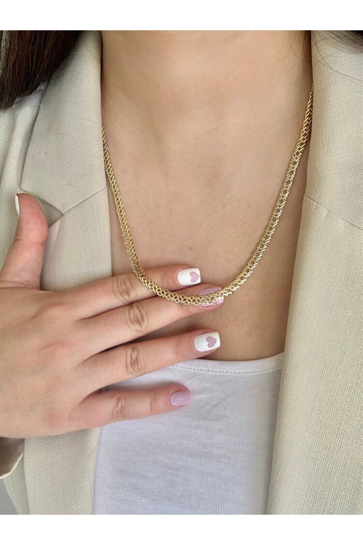 arya luxe 14k gold Xuping hasır zincir 60 cm