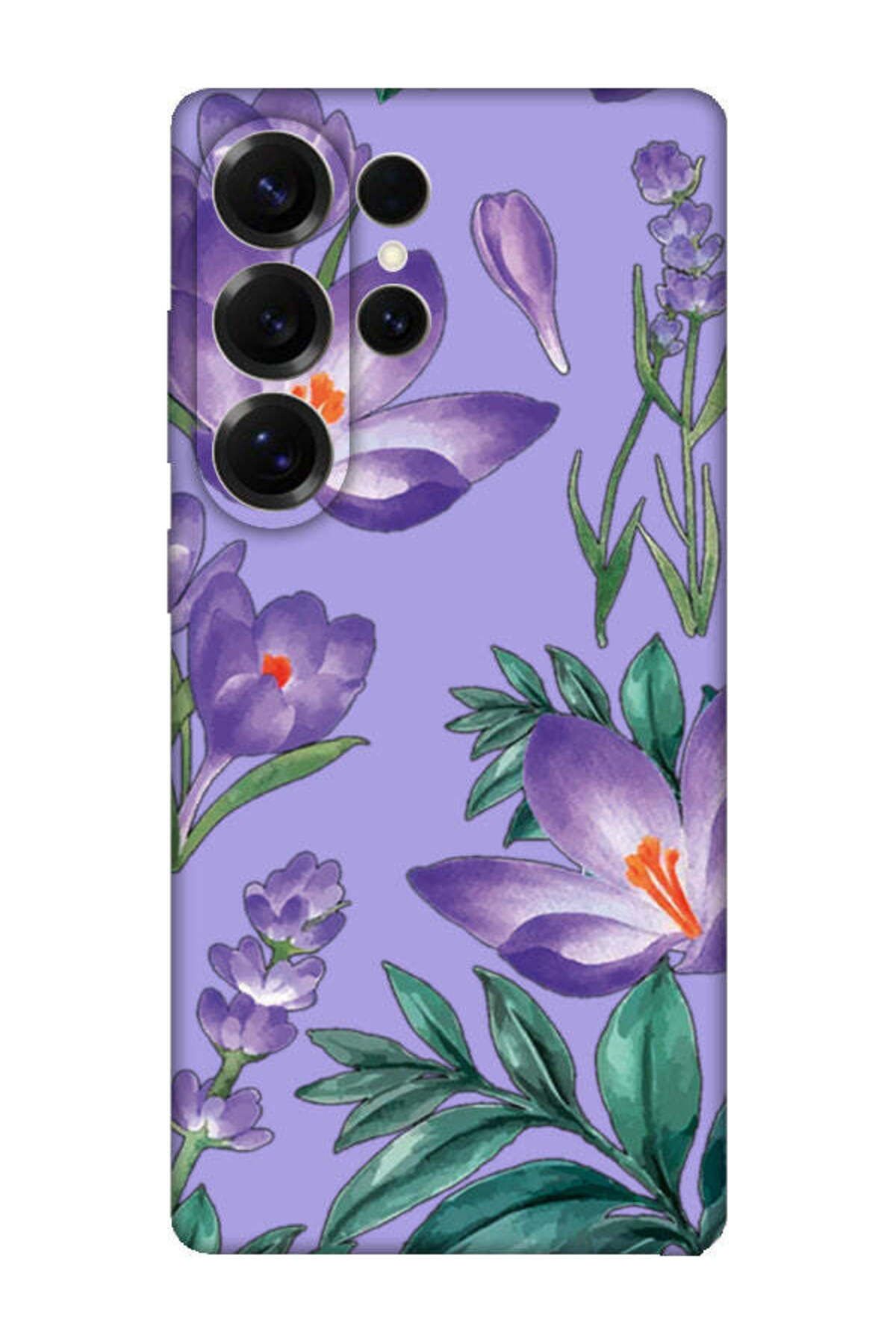 frondcase Samsung S25 Ultra Kış Çiçeği Lila Telefon Kılıfı